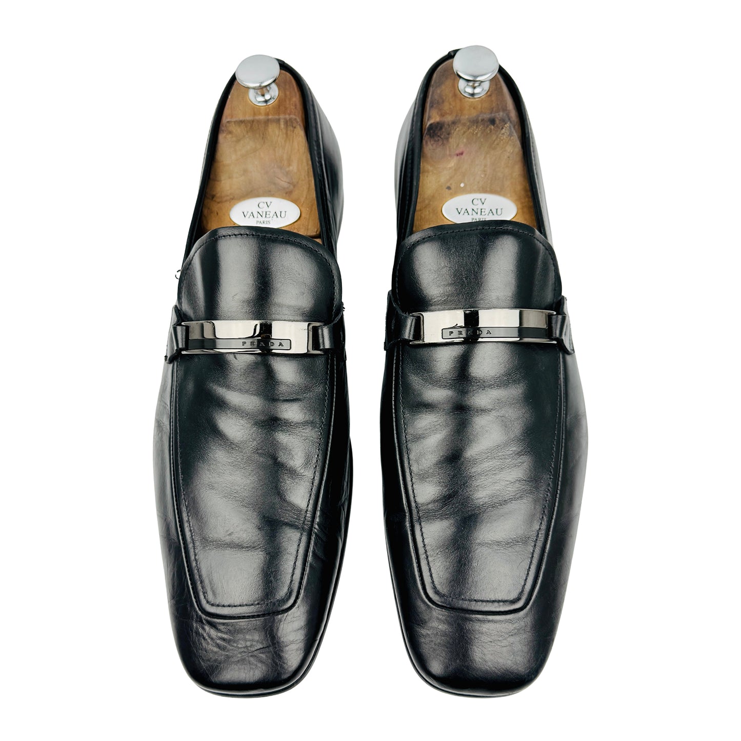 Prada Men's Black Leather Italian Loafers (Size 46)