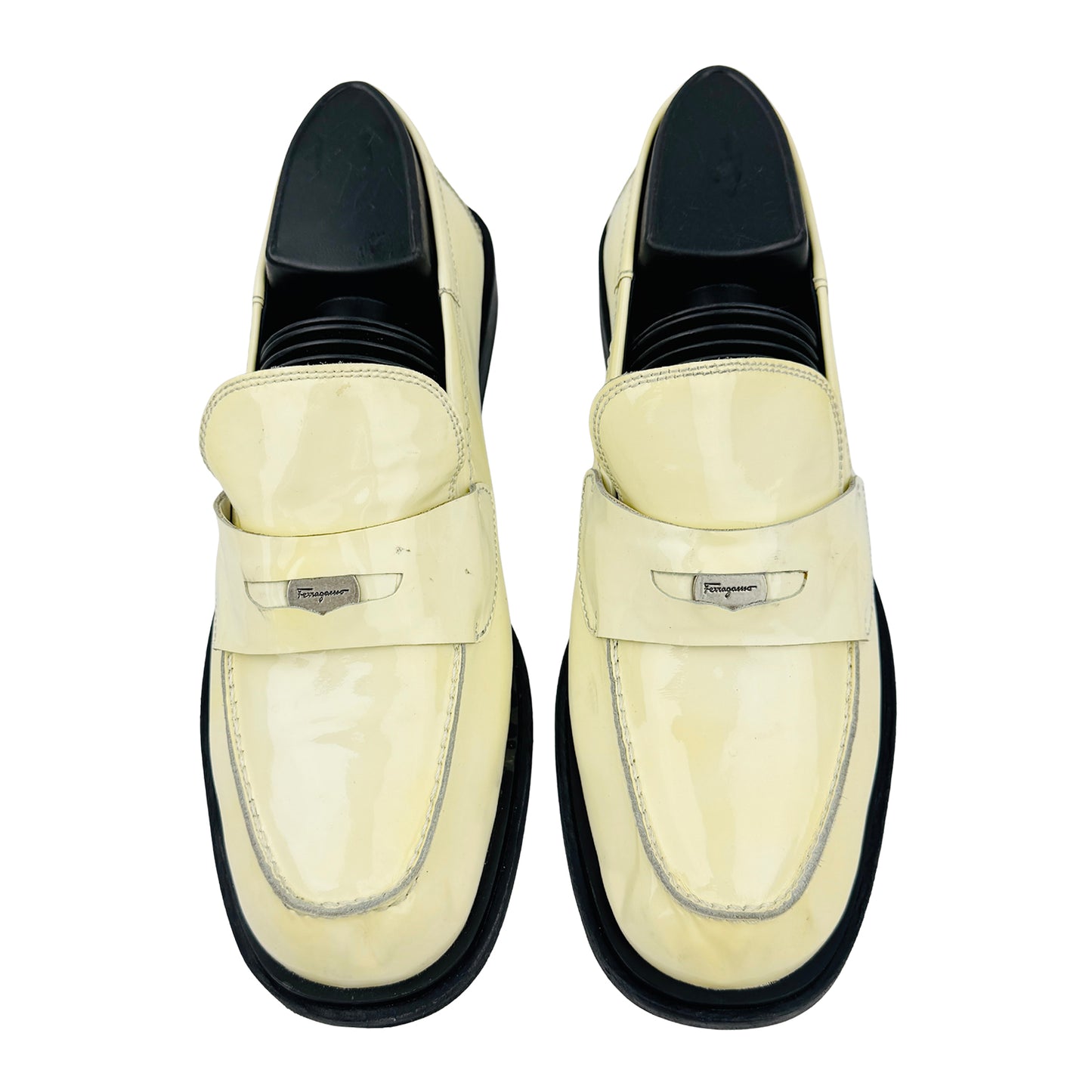 Salvatore Ferragamo 'Ivory' Polished Leather Loafers (Size 39/39.5)