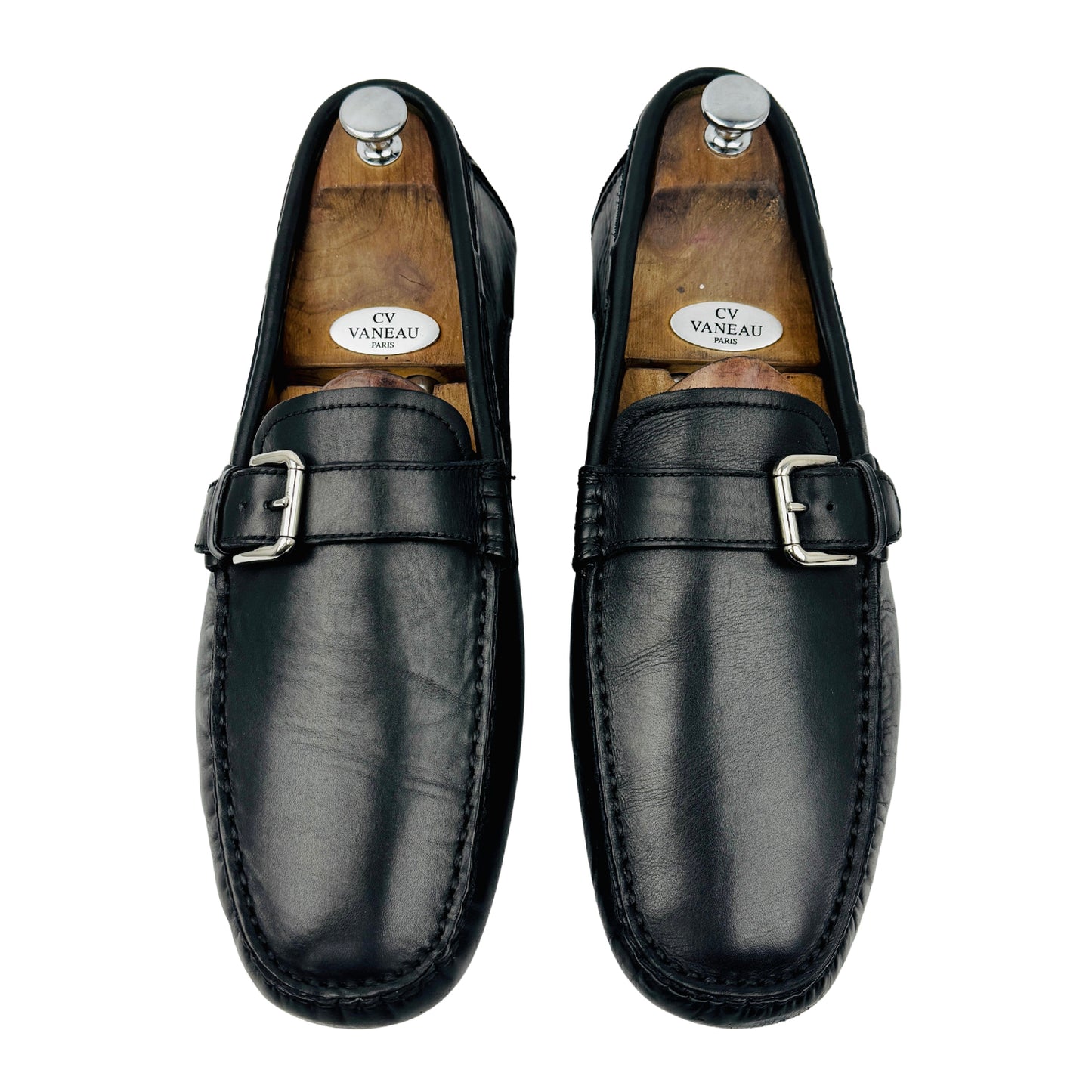 Bally Men's Black Leather Buckle Loafers (Size 44.5/45)