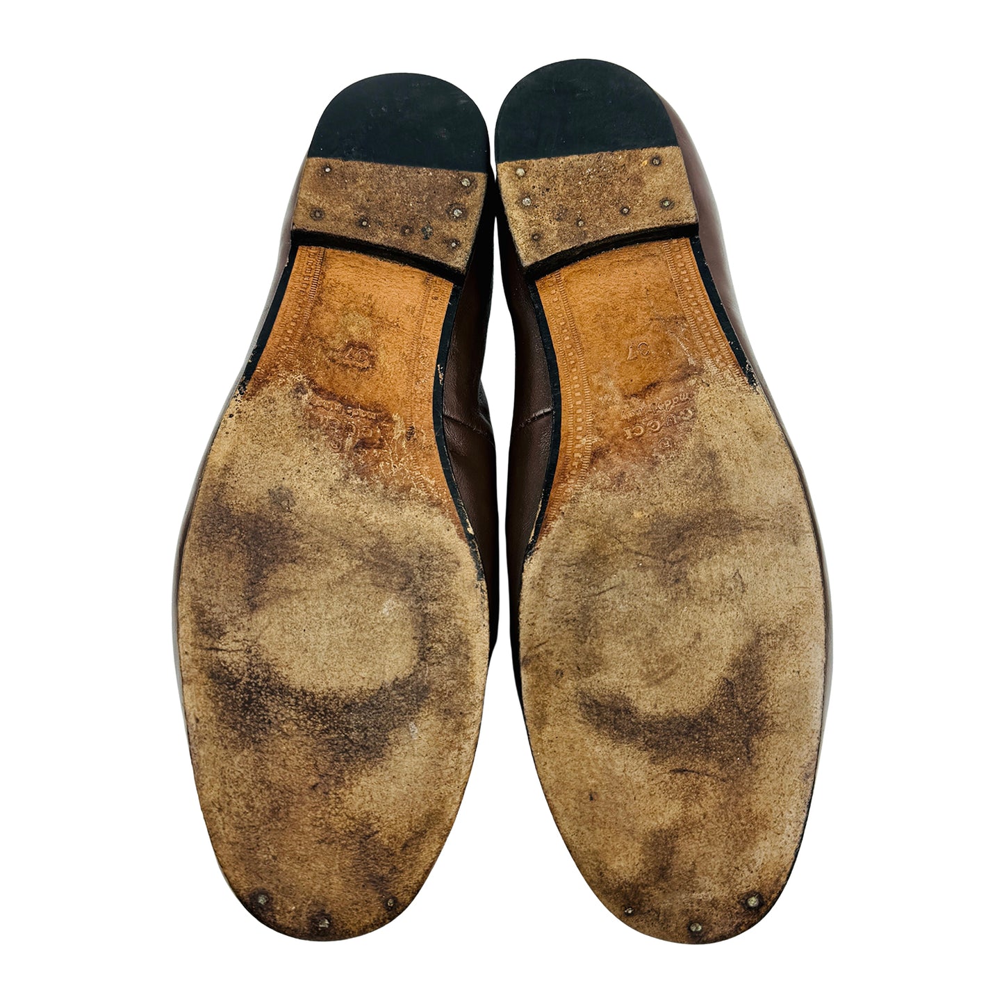 Gucci Jordaan Horsebit Dark Brown Loafers (Size 37)