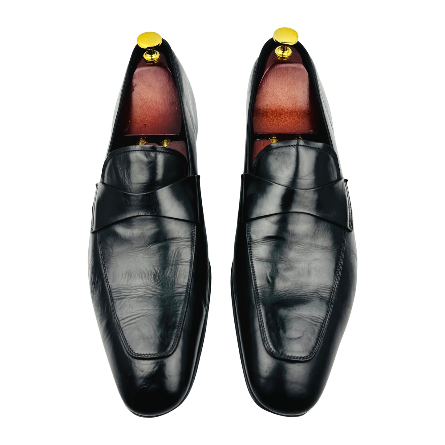 Prada Men's Black Leather Loafers (Size 44)