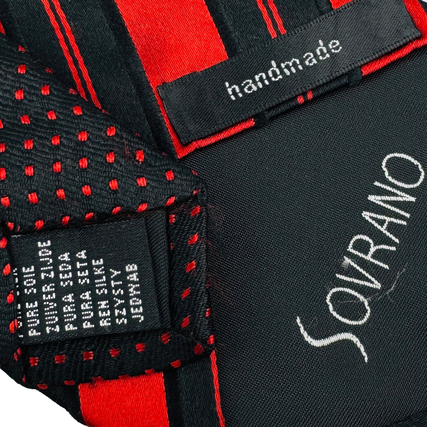 Sovrano Red 'Diagonal Stripes' Silk Tie (Size Regular)