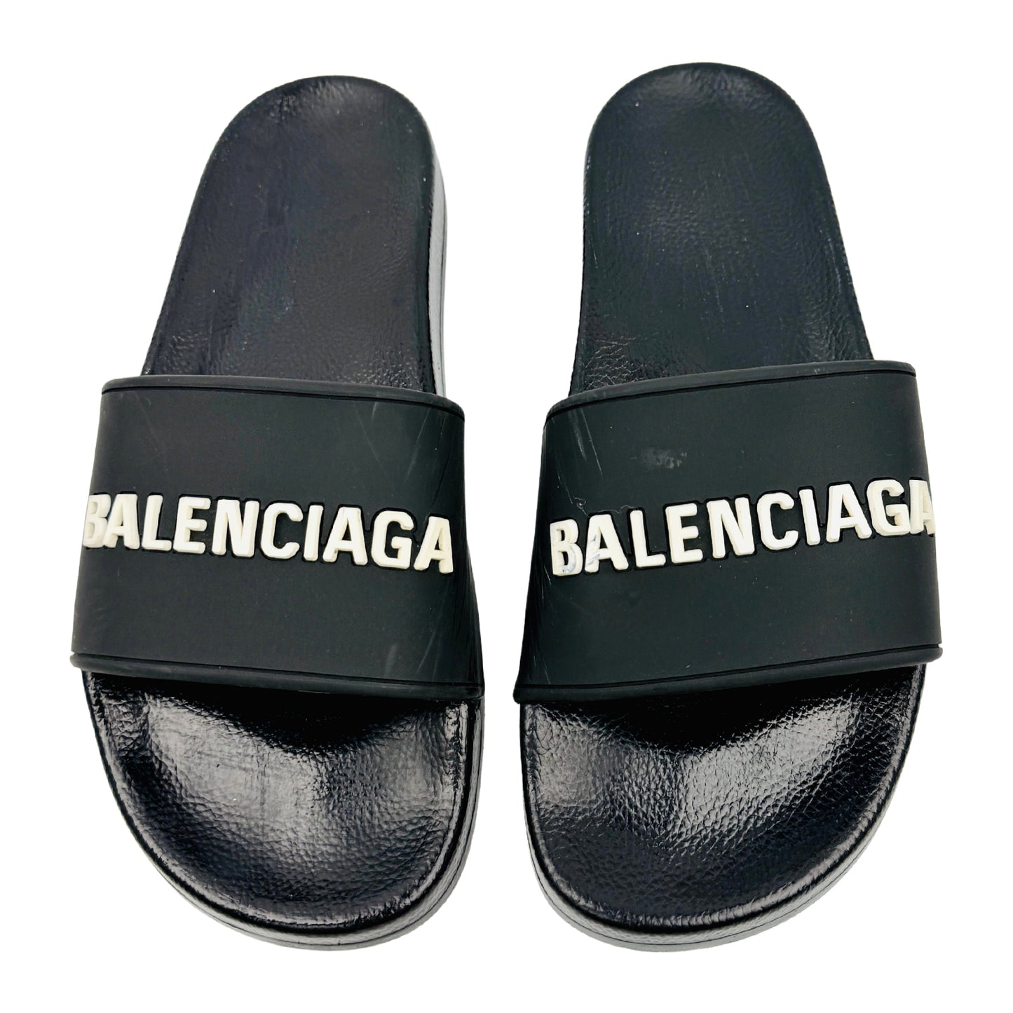 Balenciaga Men's Pool Black Slides (Size 42)