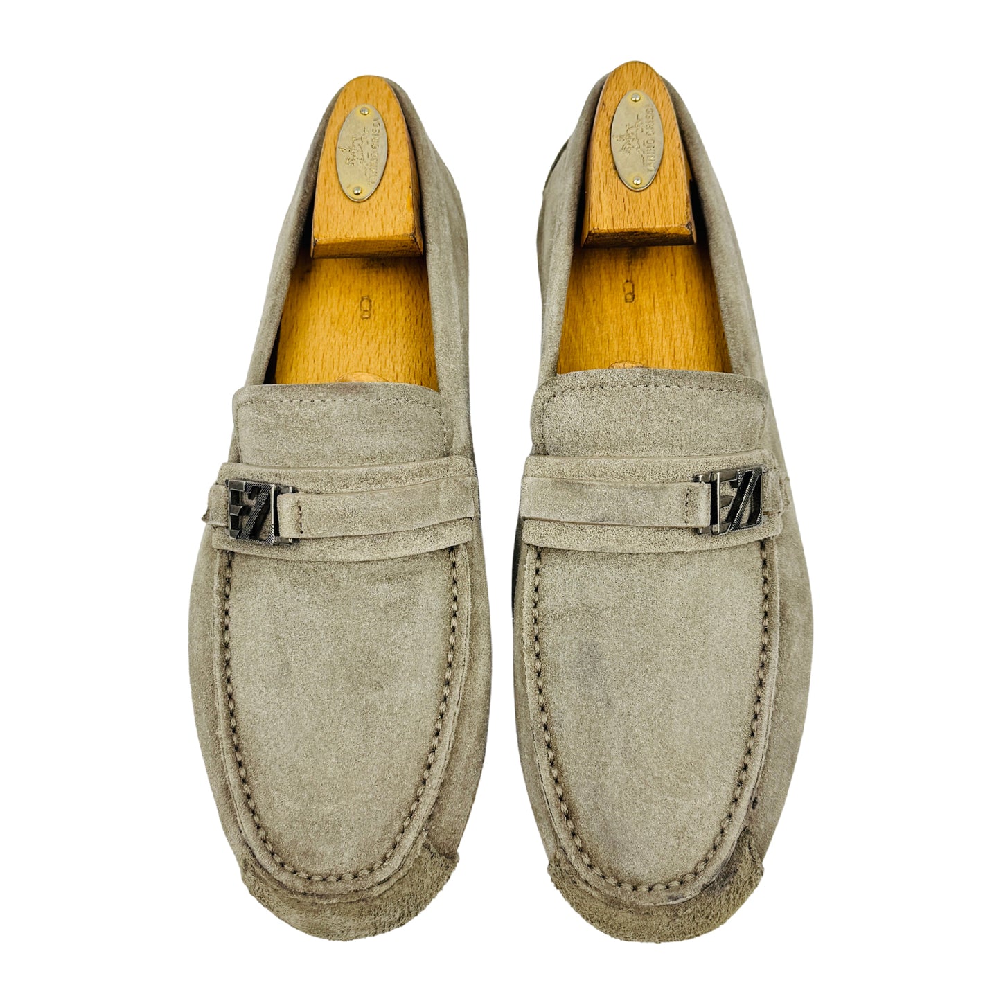 Ermenegildo Zegna Grey Driving Loafers (Size 42)