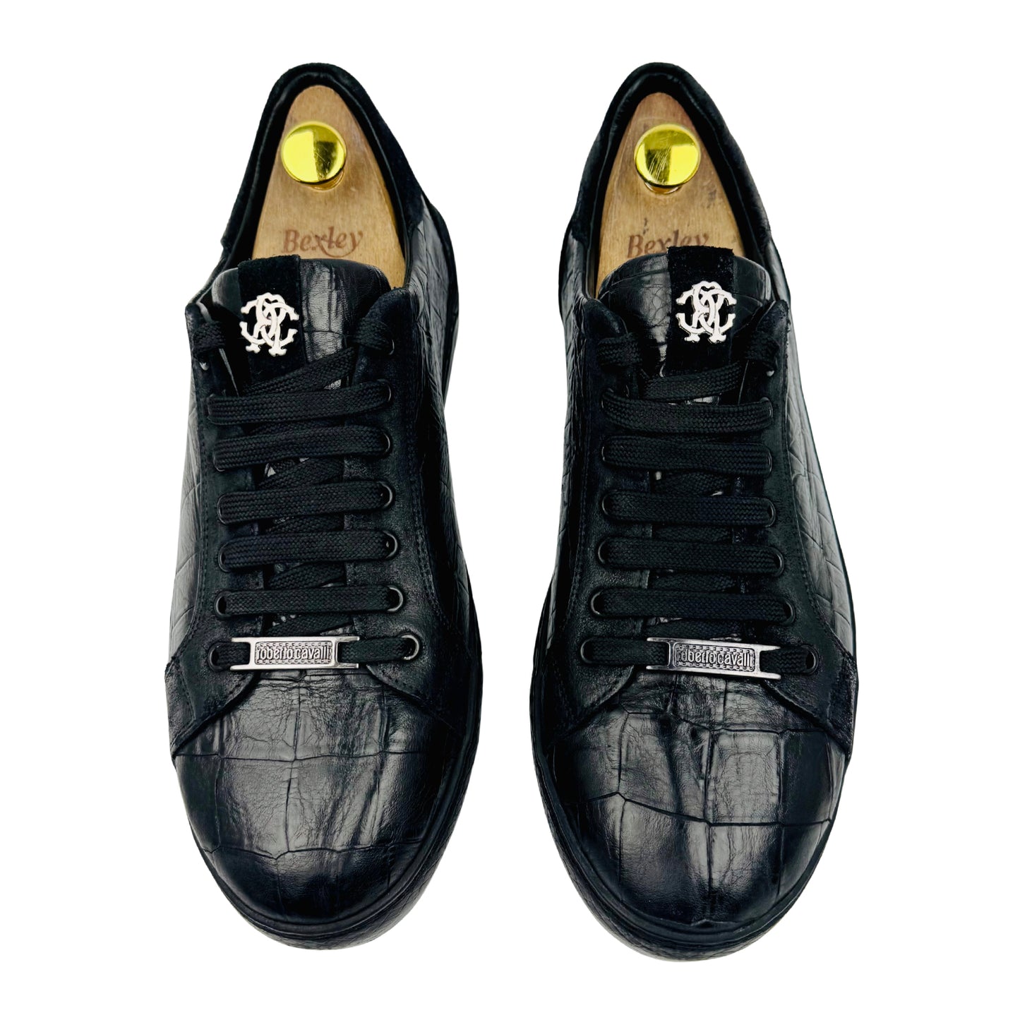 Roberto Cavalli Crocodile Embossed Leather Sneakers (Size 43/43.5)