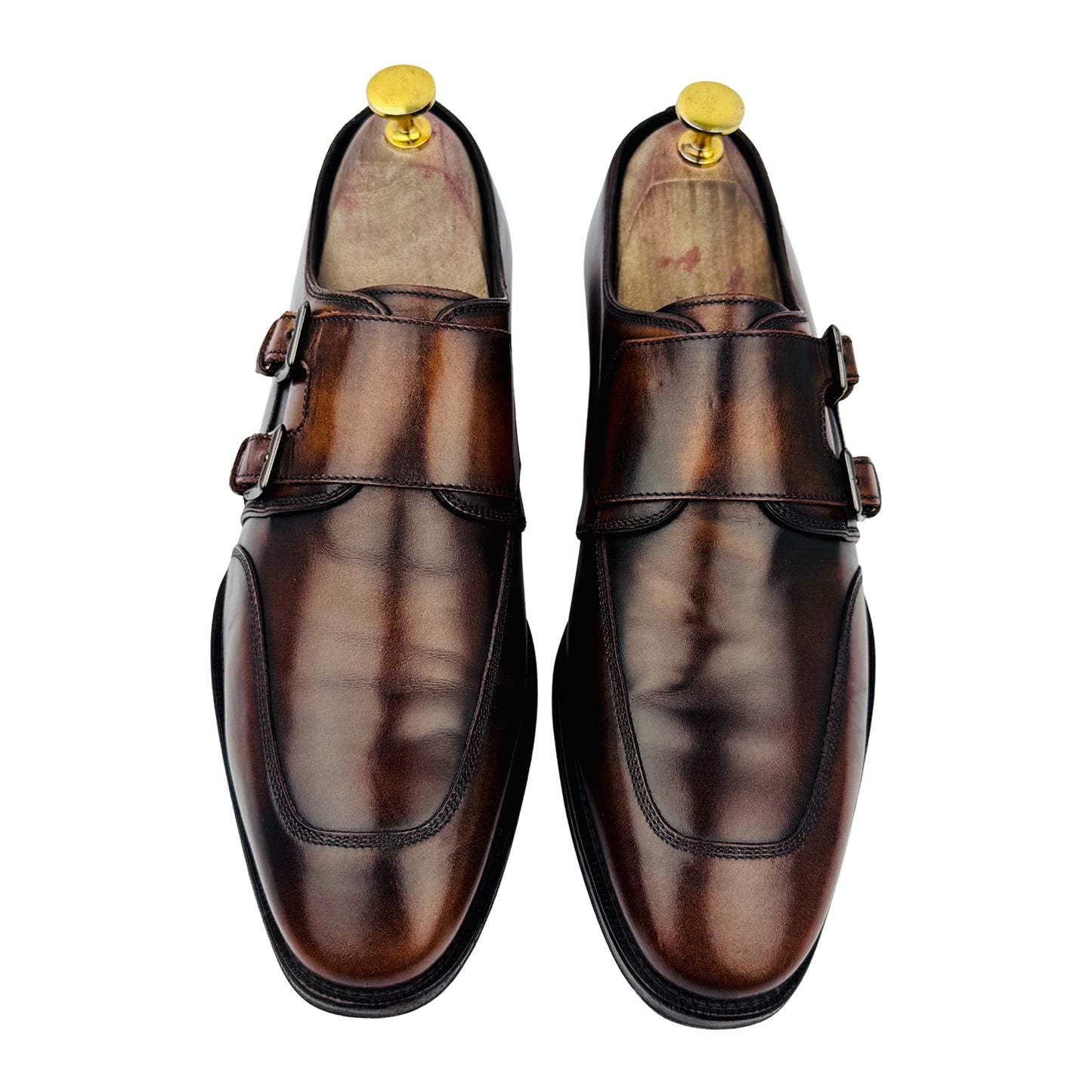 Salvatore Ferragamo Marcelo Double Monk Brown Loafers (Size 40/40.5)