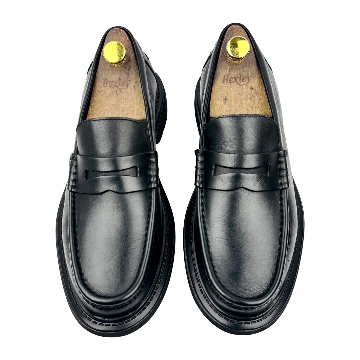 Marks & Spencer Men's Black Leather Loafers (Size 43)
