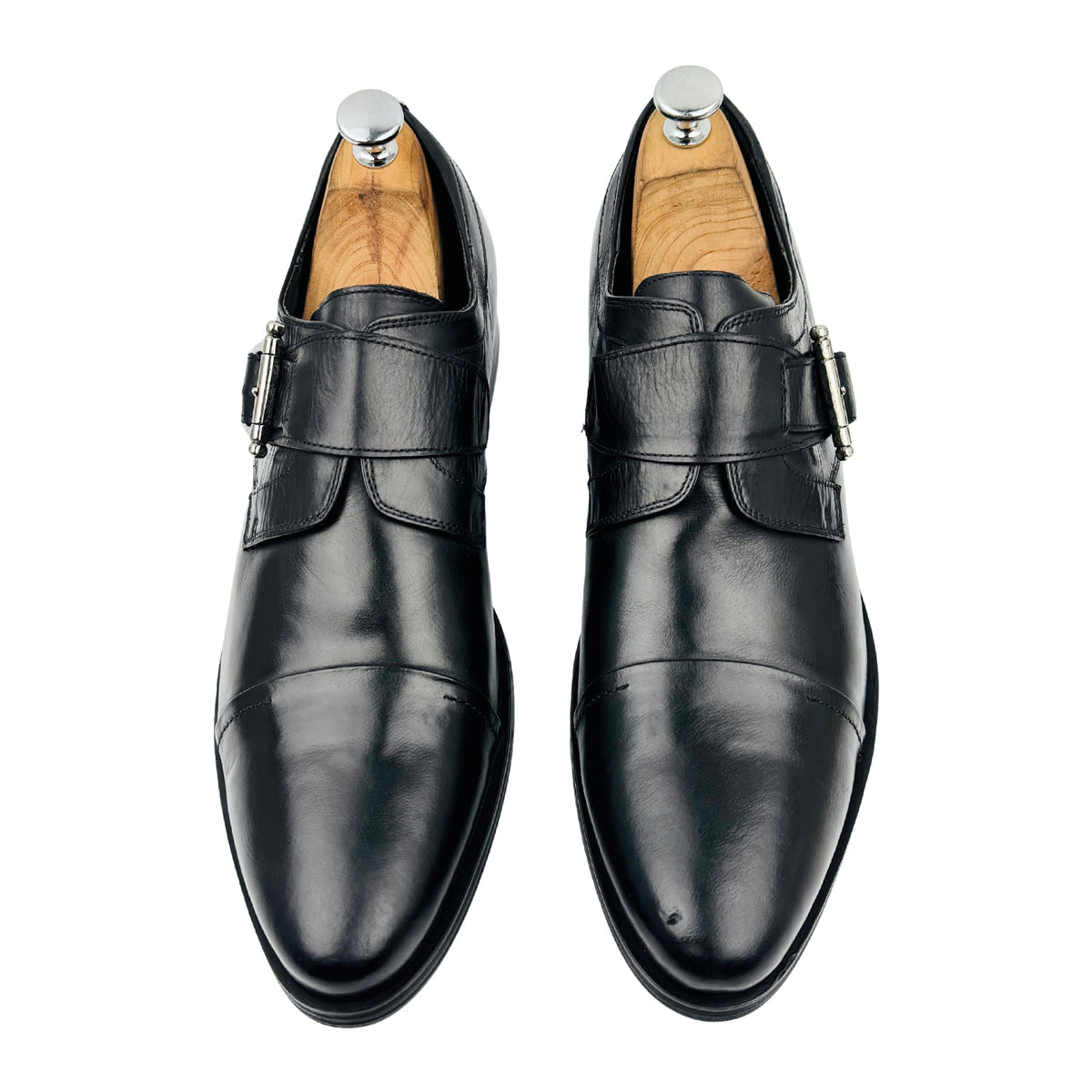 Gucci Black Leather Single Monk-Strap Shoes (Size 42/42.5)