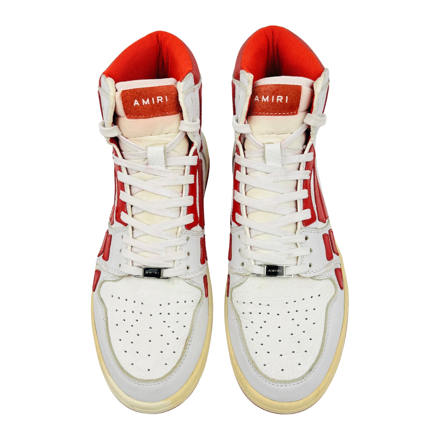 Amiri Men's Skel Top High 'White Red' Sneakers (Size 45)