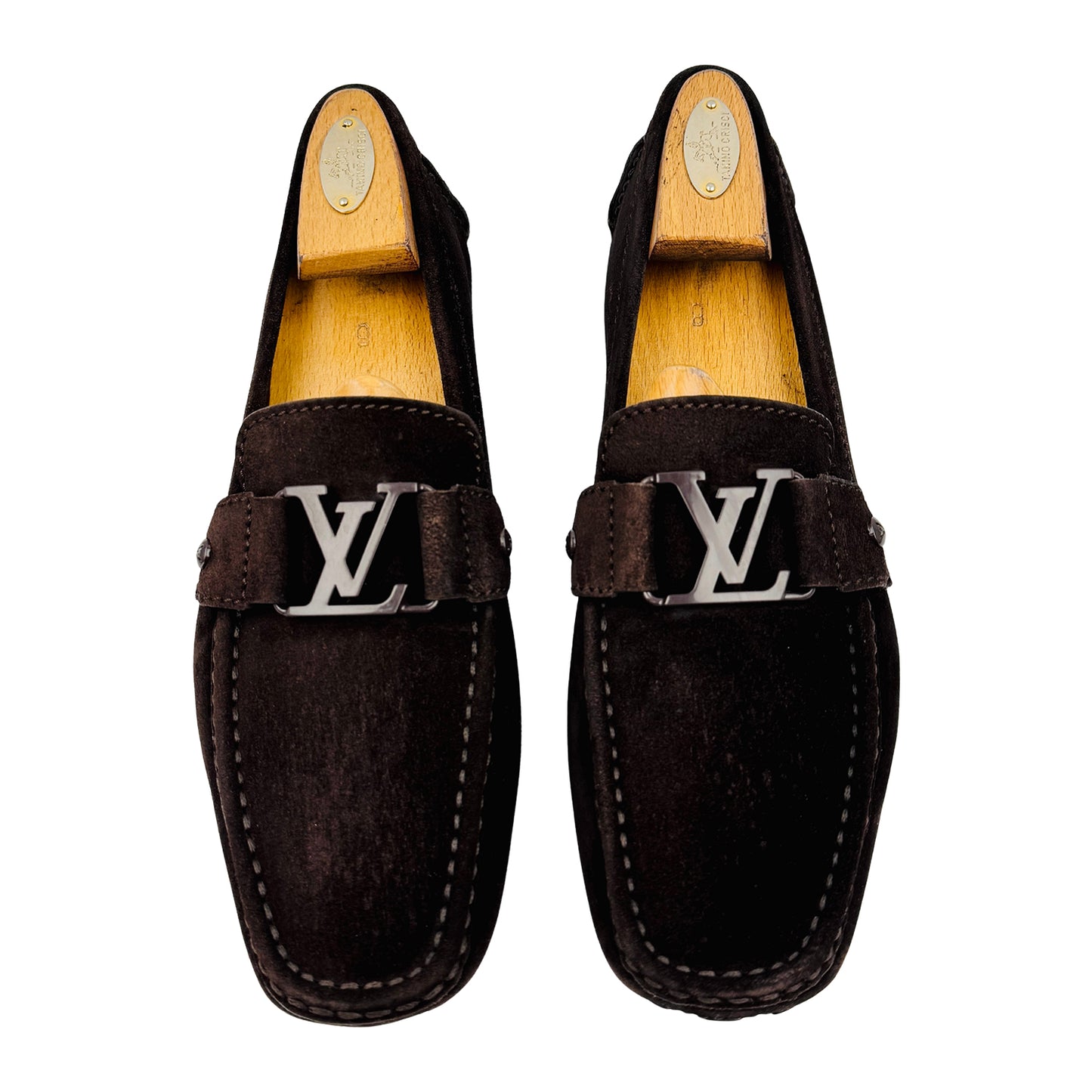 Louis Vuitton Monte Carlo Dark Brown Suede Loafers (Size 42.5)