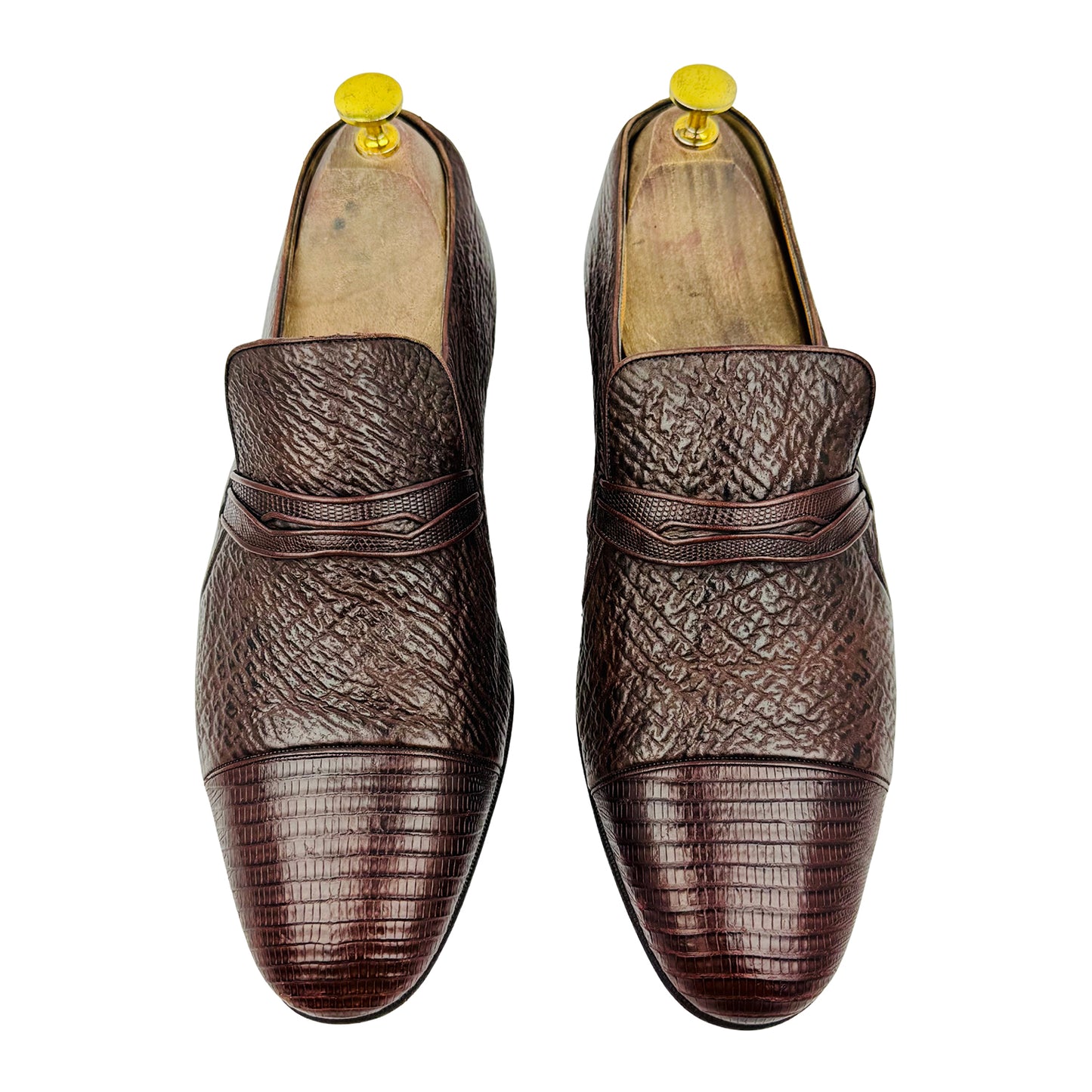 Bally Men's Textured Brown Loafers (Size 42.5)