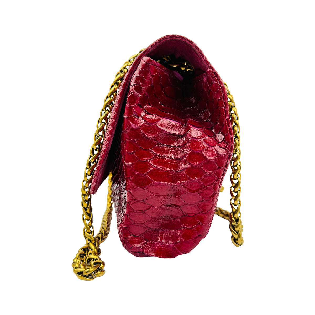 Christian Louboutin Red Python Snakeskin Shoulder Bag