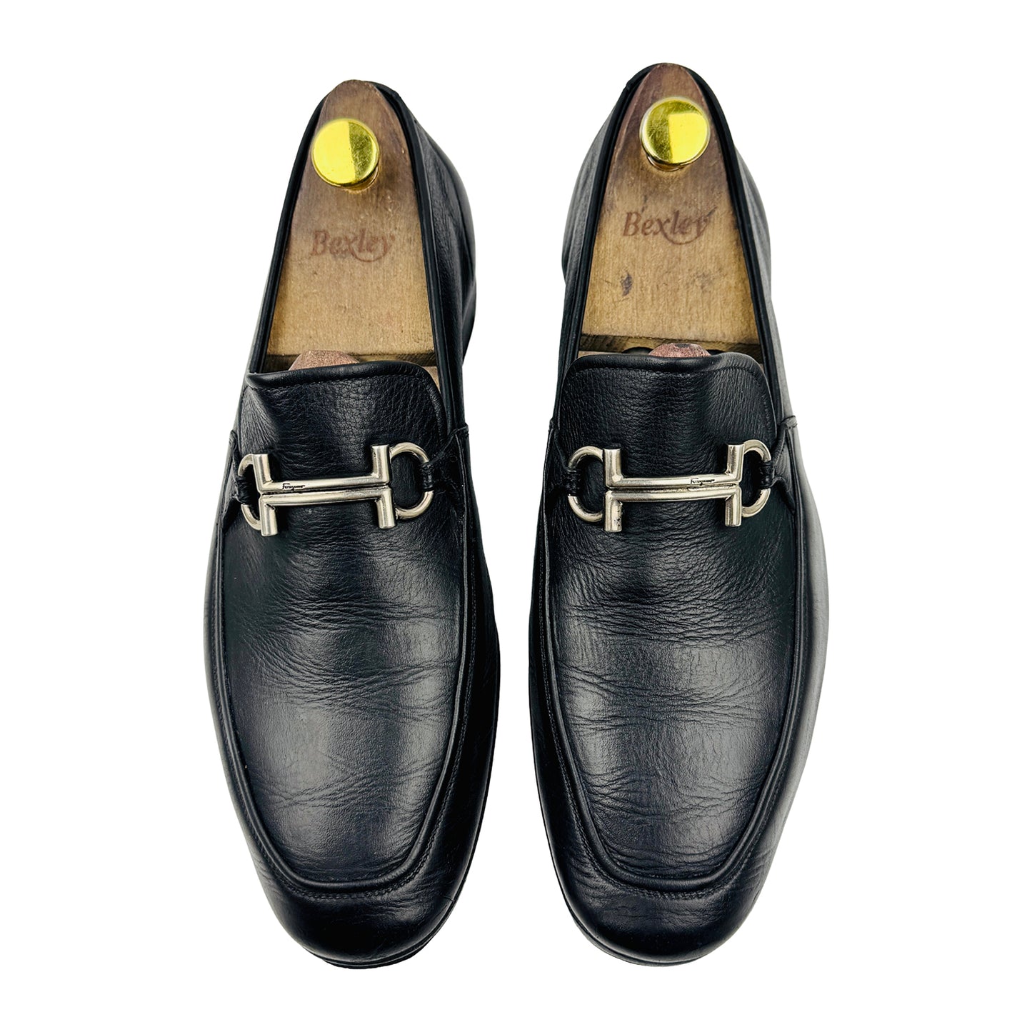 Salvatore Ferragamo Black Leather Gancini Bit Loafers (Size 42.5)