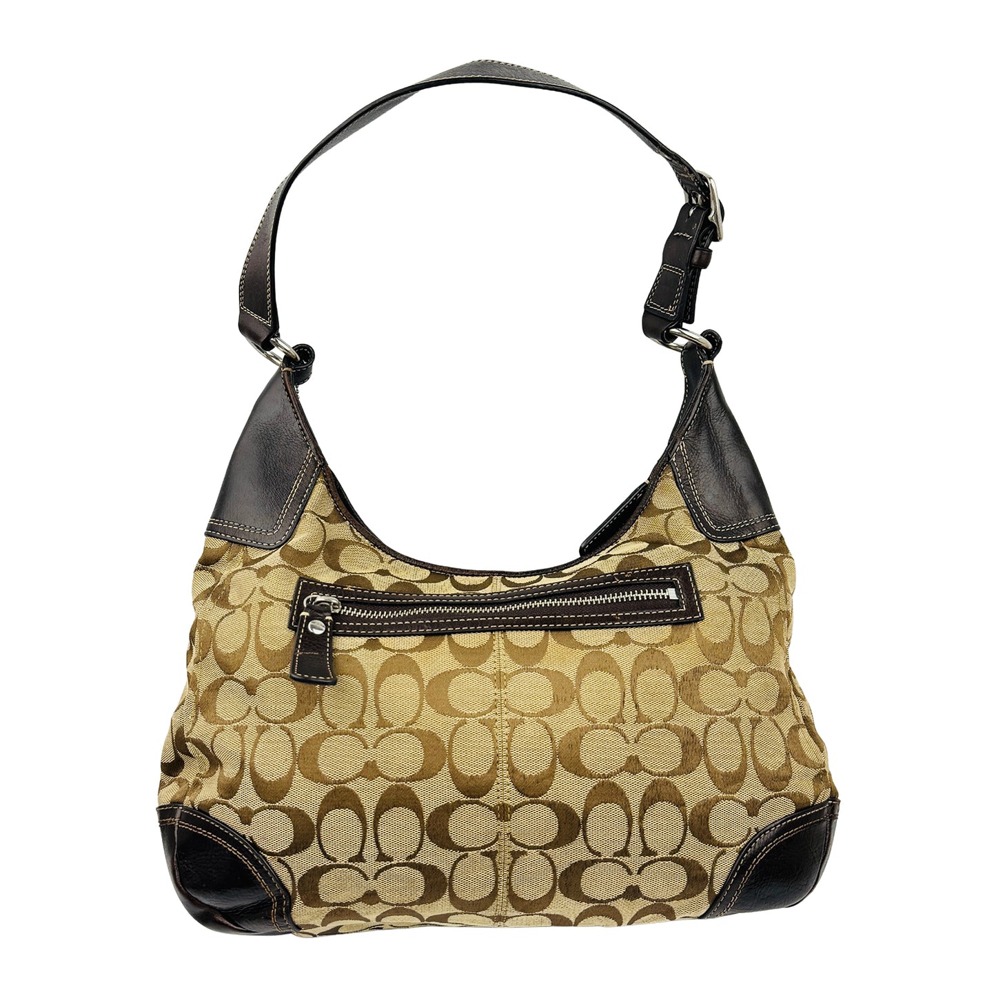 Coach Signature Jacquard Turnlock Hobo Shoulder Bag