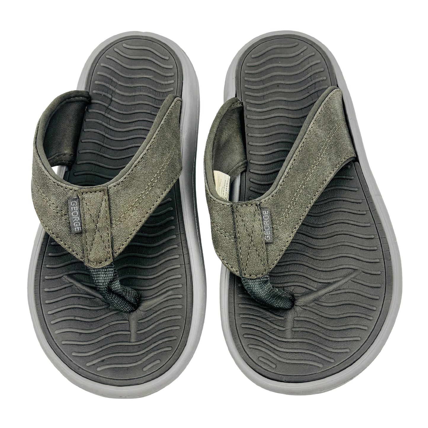 George Atlantic II Olive Grey Flip Flops (Size 39.5)