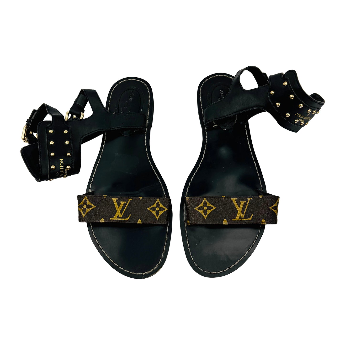 Louis Vuitton Nomad Black Leather Sandals (Size 39)