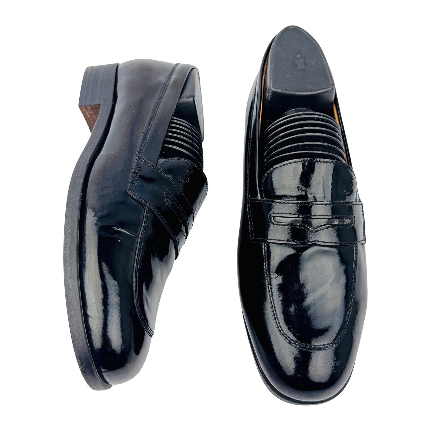 One Front One Cross image of Tod's Men's Black Patent Leather Loafers (Size 37.5/38)