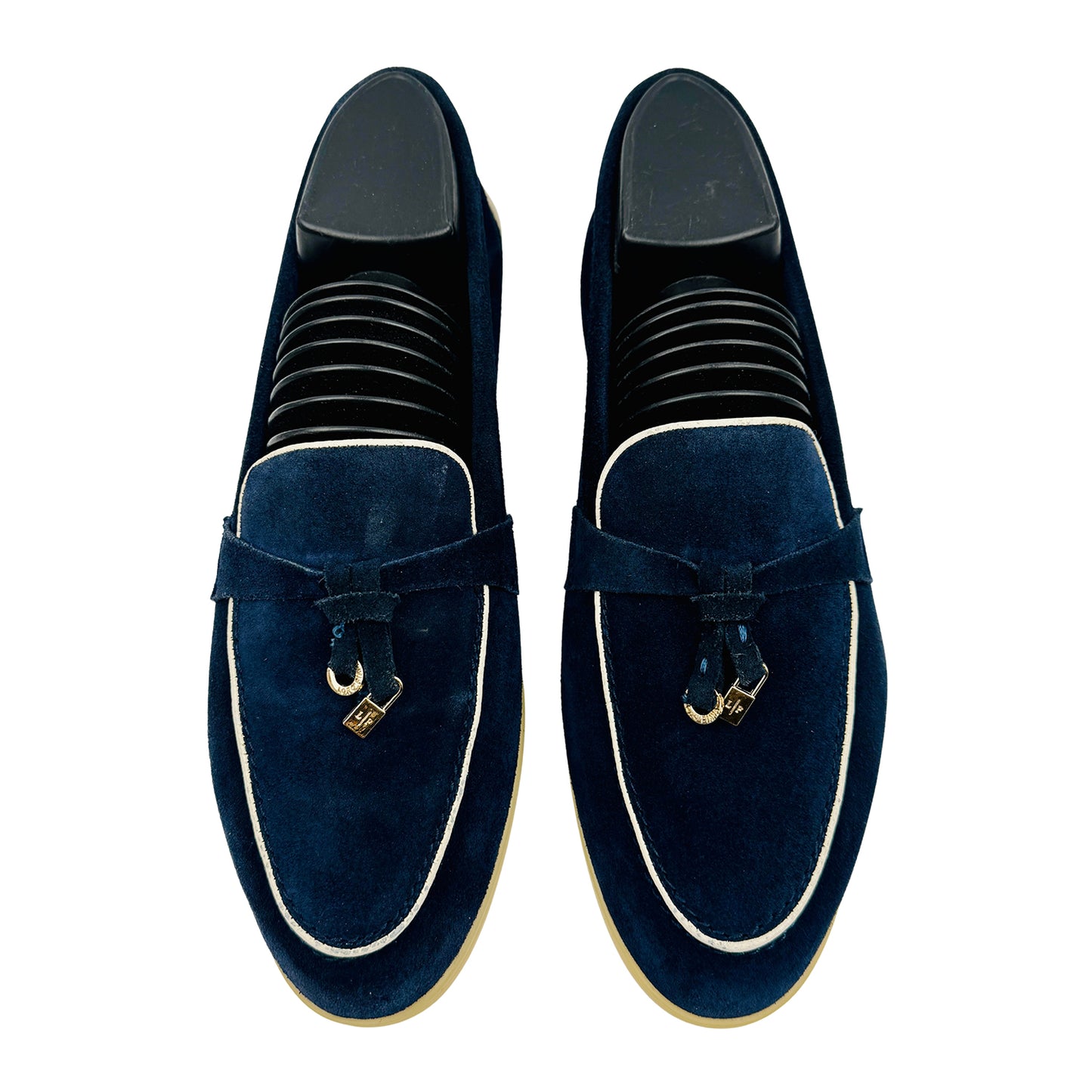 Loro Piana Summer Charms Walk Blue Loafers (Size 41) - H18068