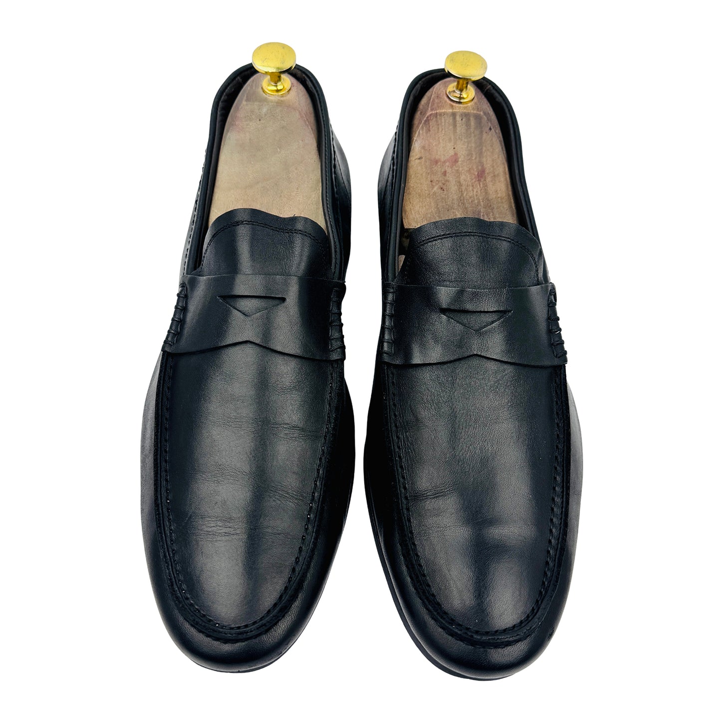 Massimo Dutti Black Leather Penny Loafers (Size 42.5/43)
