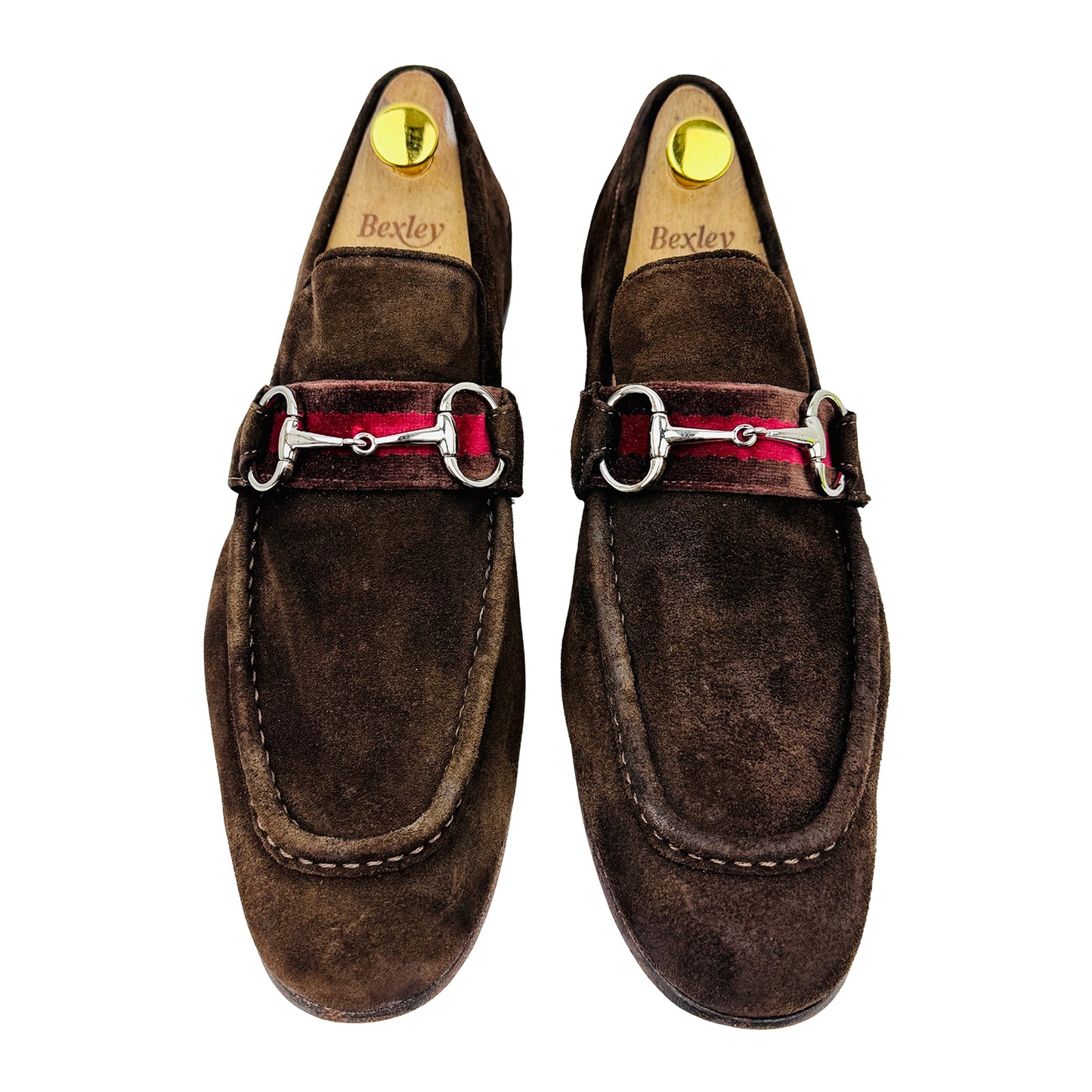 Gucci Men's Brown Horsebit Suede Loafers (Size 44.5)