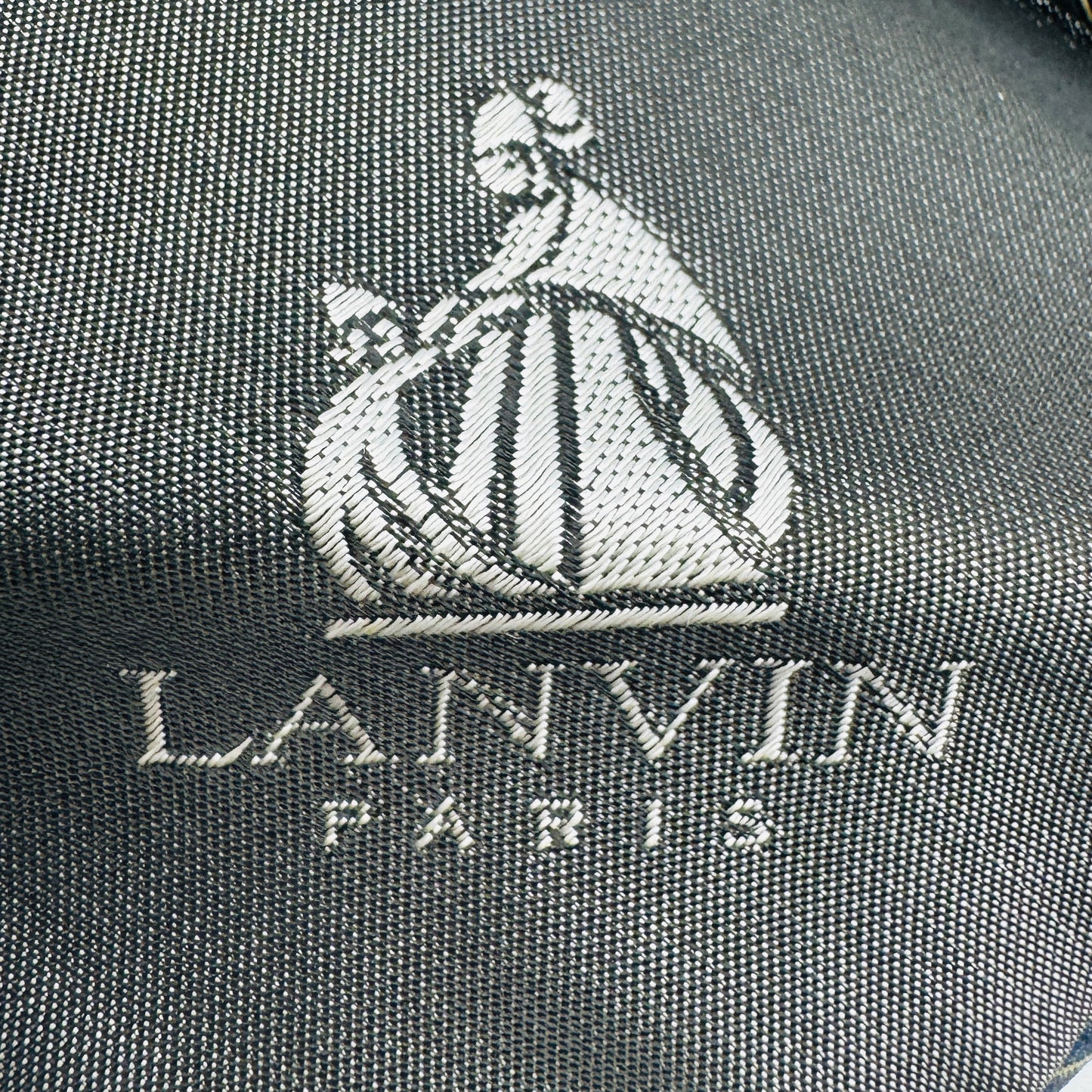 Lanvin Navy Blue 'Floral Motifs' Silk Tie (Size Regular)