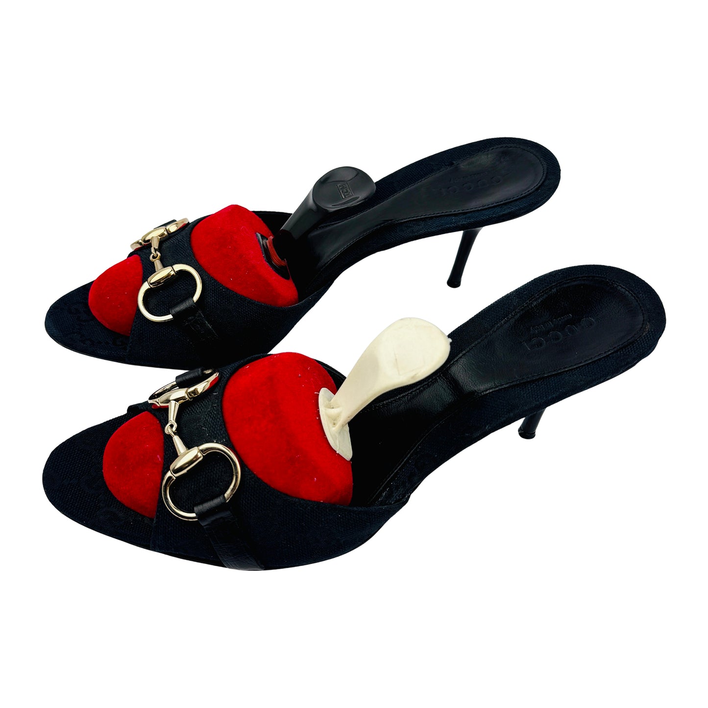 Left Side image of Gucci Women's Black Horsebit Detail Heels (Size 39/39.5)