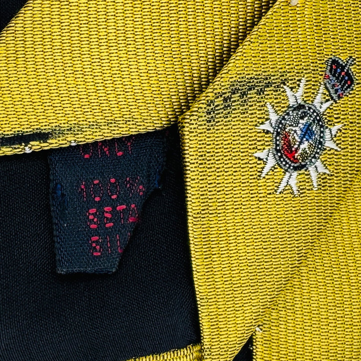 Etro Milano Golden Yellow 'Emblem Motifs' Tie (Size Regular)