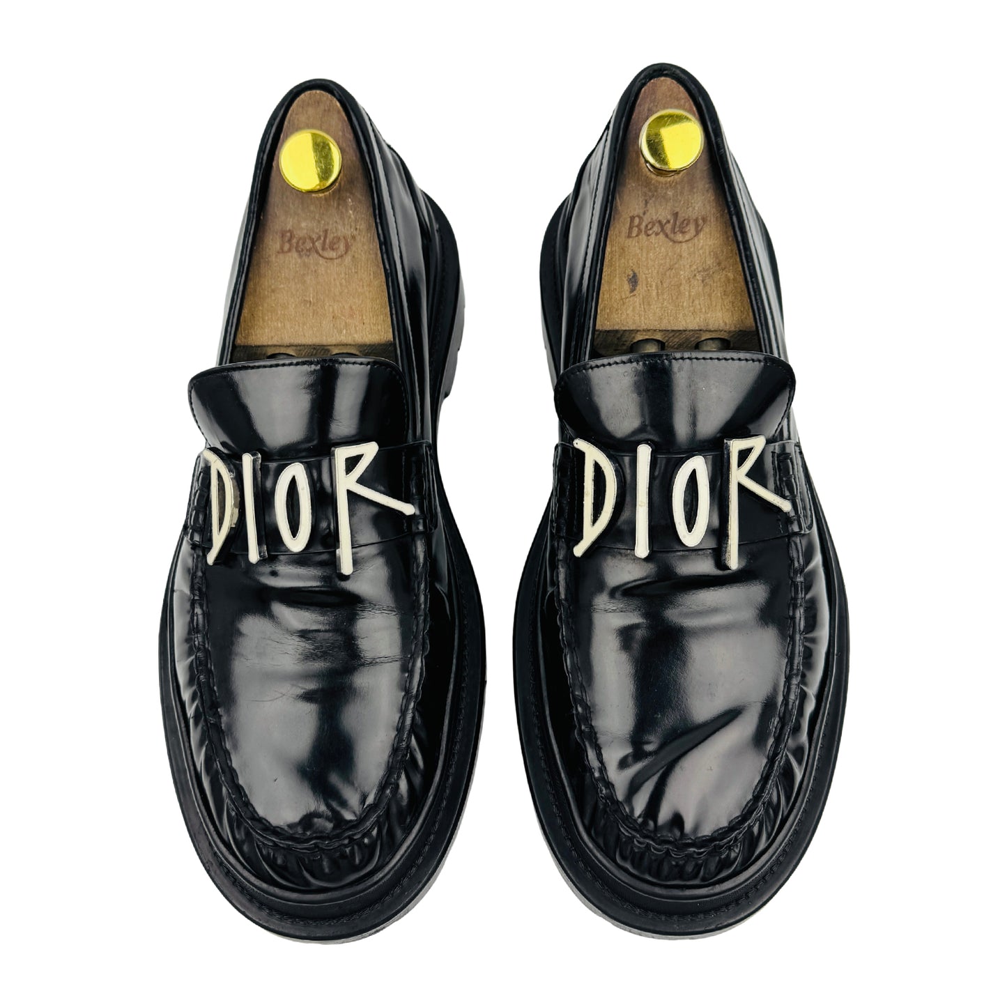 Dior x Stussy Black Leather Loafers (Size 43)