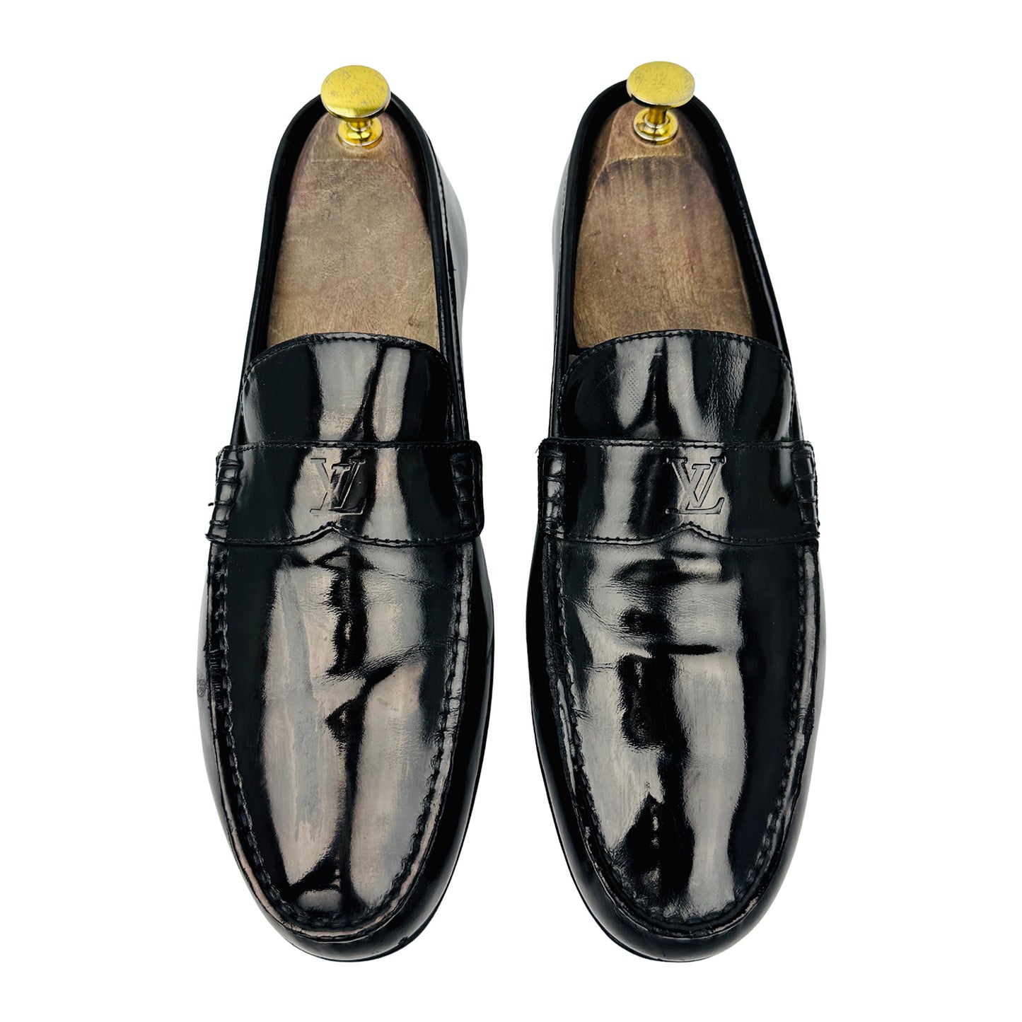 Louis Vuitton Men's Black Leather Loafers (Size 41)