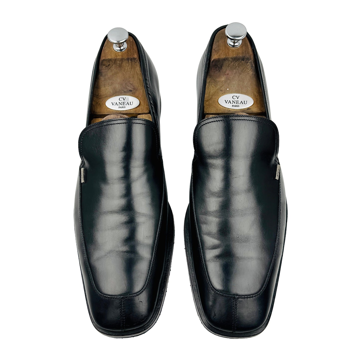 Salvatore Ferragamo Men's Black Leather Loafers (Size 44.5/45)