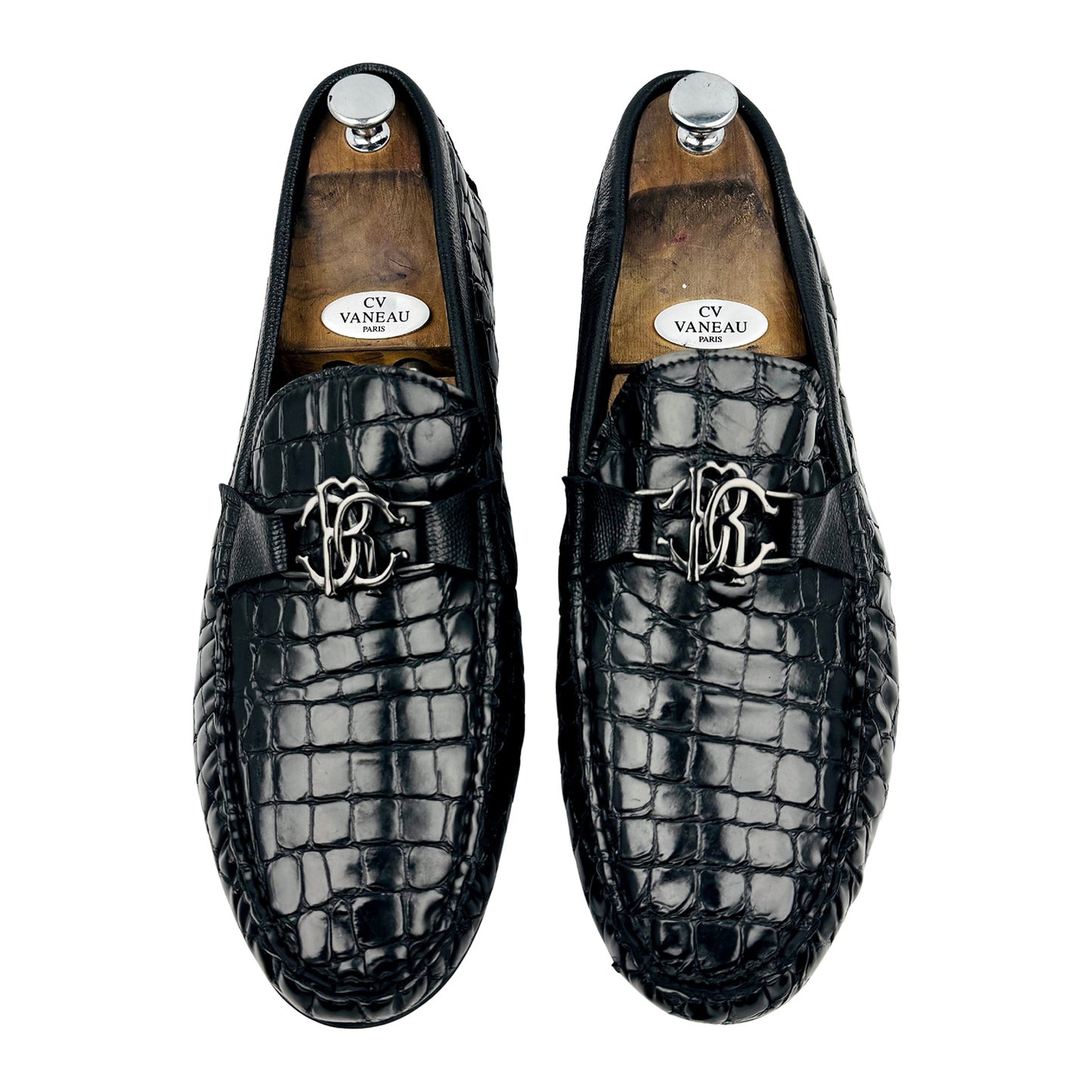 Roberto Cavalli Crocodile-Effect Leather Loafer (Size 45)