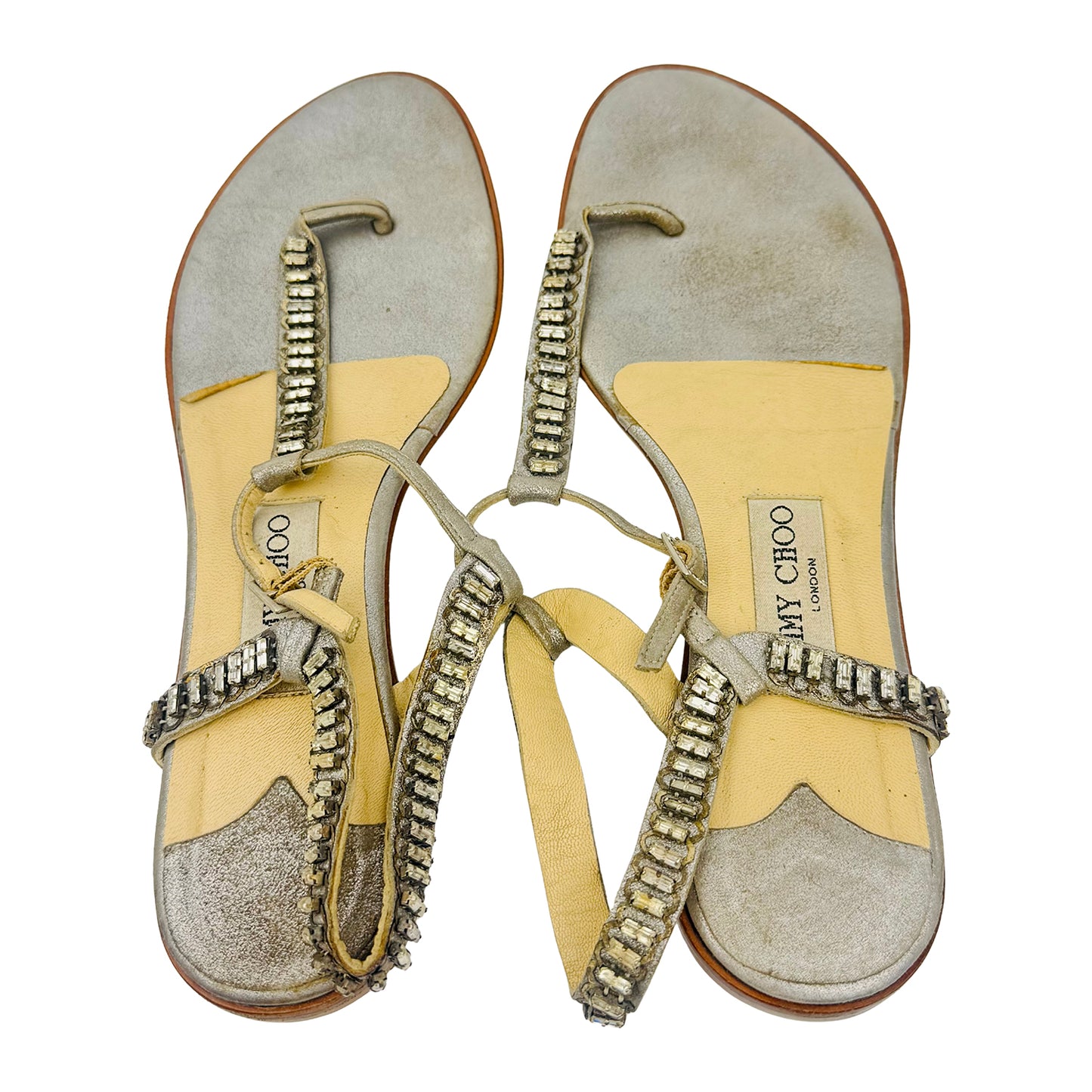 Jimmy Choo Women's Metallic Leather Sandals (Size 39.5)