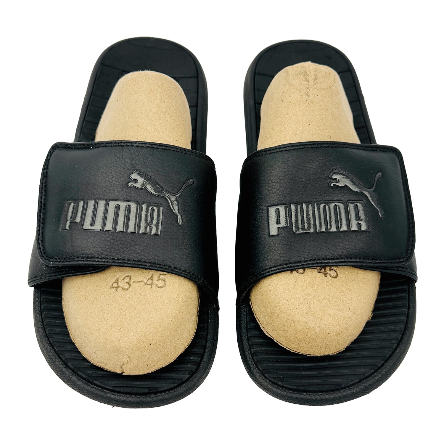 Front image of Puma Men's Cool Cat V Black Slides (Size 44/44.5) - 371044_02