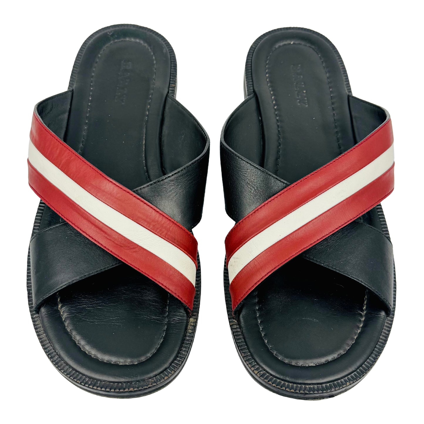 Bally Jaabir Black Smooth Leather Sandal Slippers (Size 44)