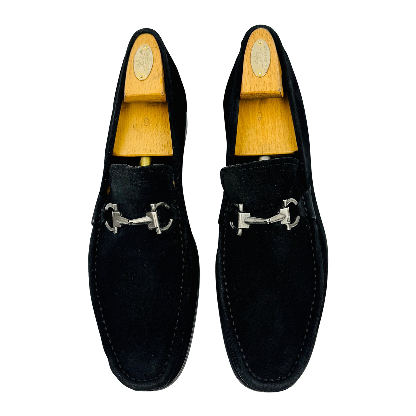 Salvatore Ferragamo Gancini Bit Suede Loafers (Size 45/45.5)