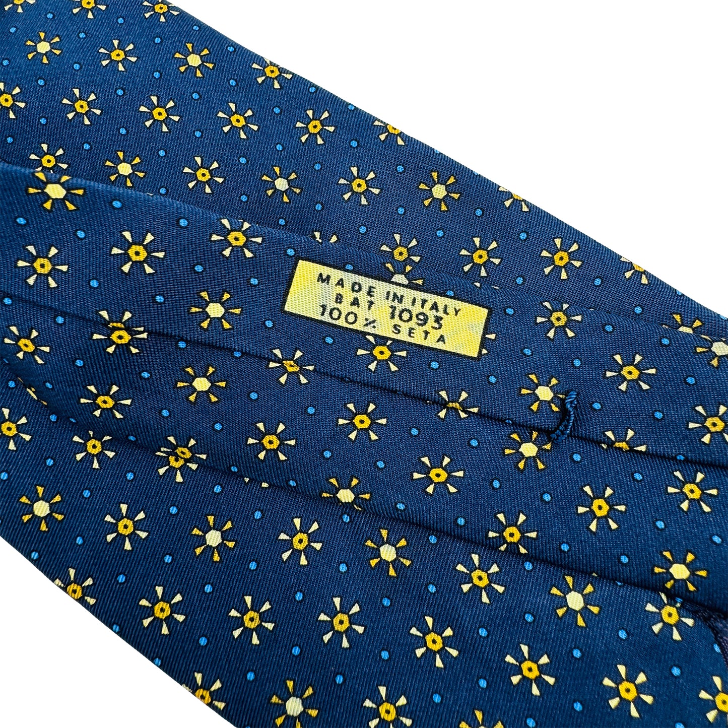 Battistoni Navy 'Floral Pattern' Tie (Size Regular)