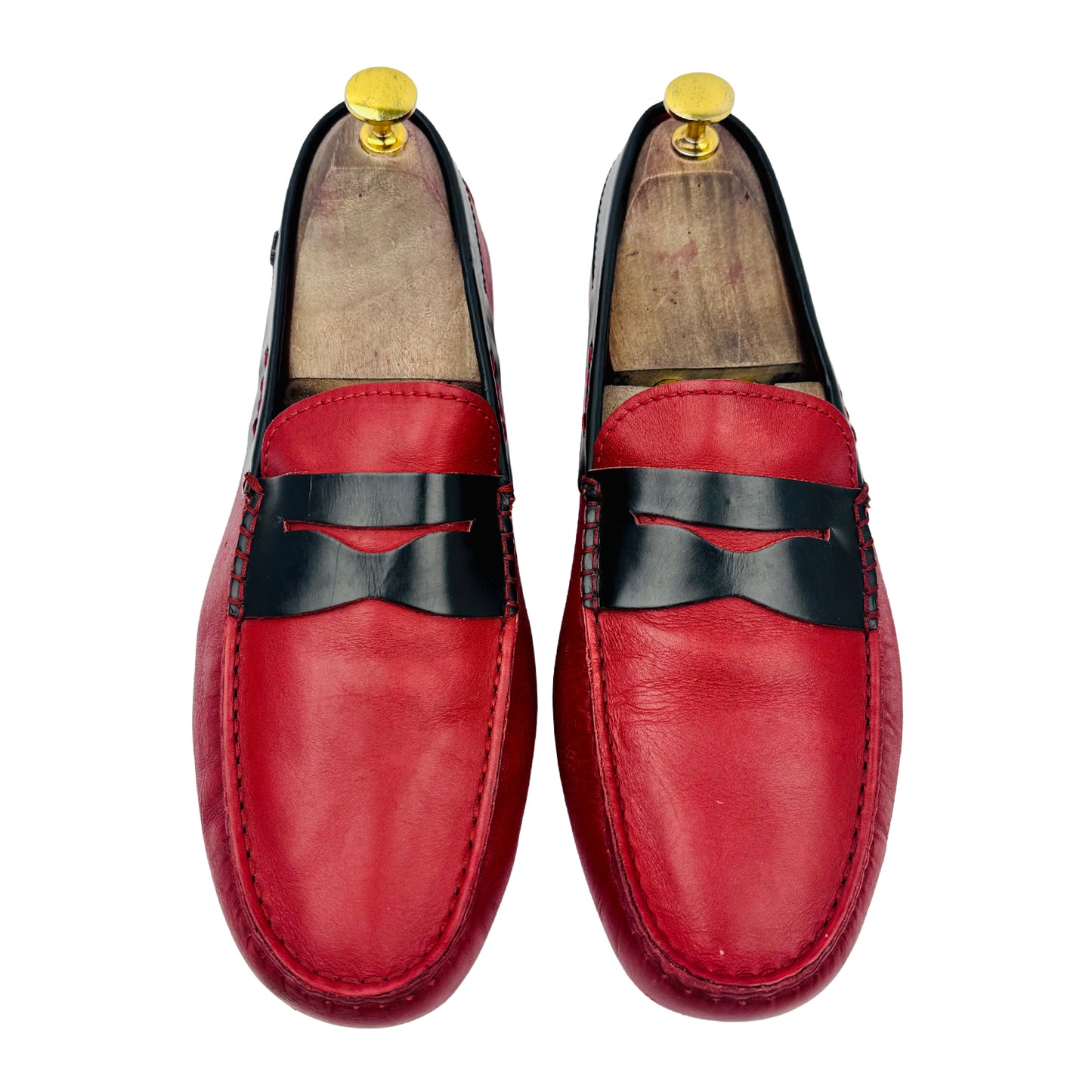 Tod's for Ferrari Gommino 'Red Black' Penny Loafers (Size 42/42.5)