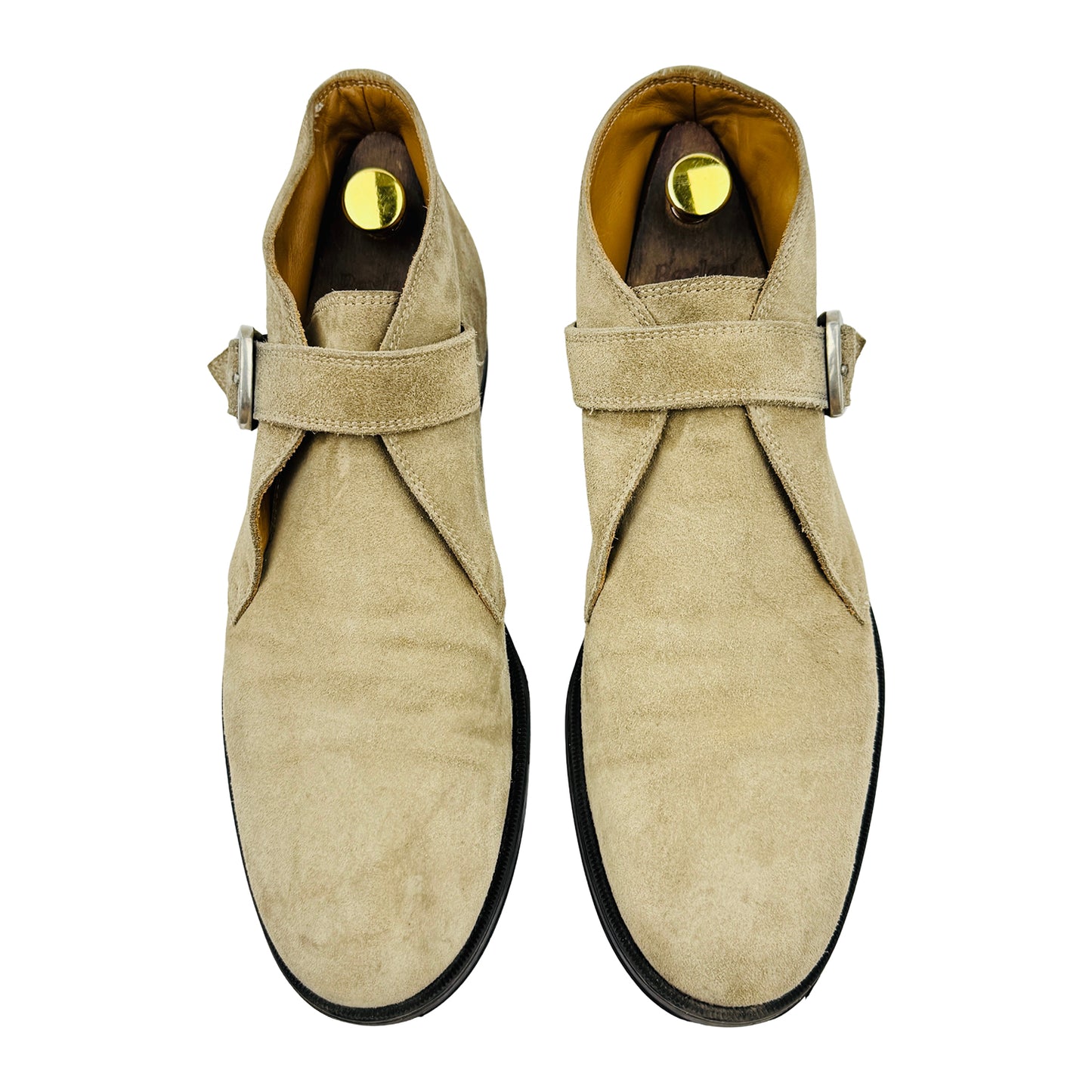 Jimmy Choo Men's Beige Monk Strap Chukka Boots (Size 43/43.5)