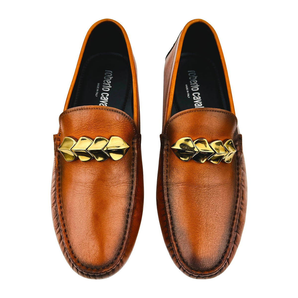 Roberto Cavalli Brown Leather Driving Loafers (Size 42)