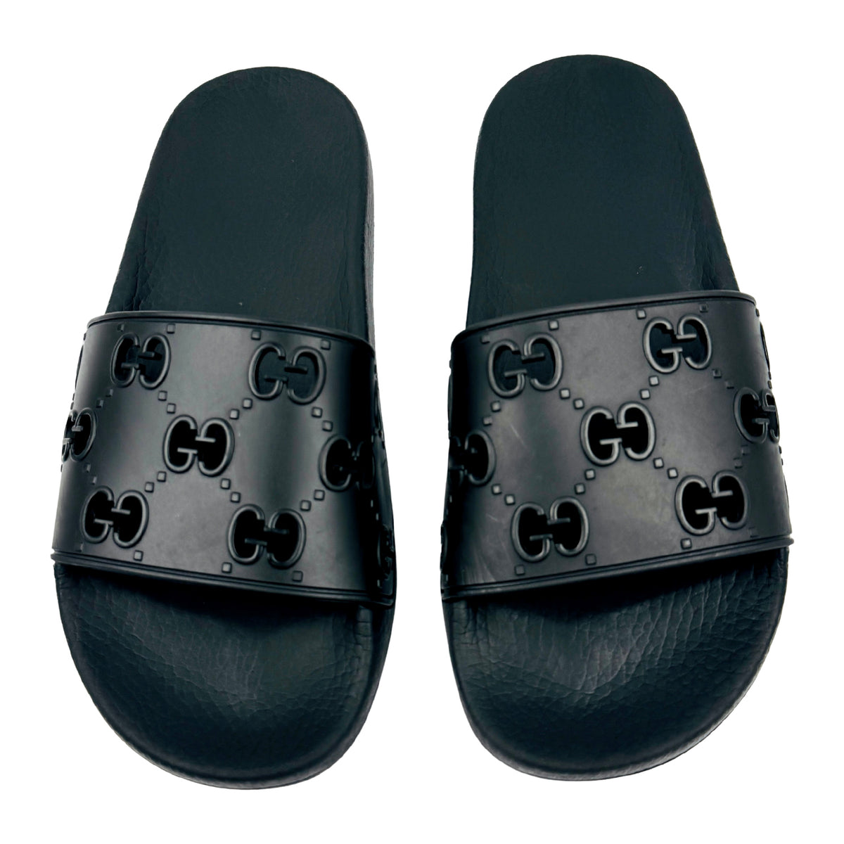 Gucci GG Black Demetra Slides (Size 40/40.5) - 681880 UKU00 1000