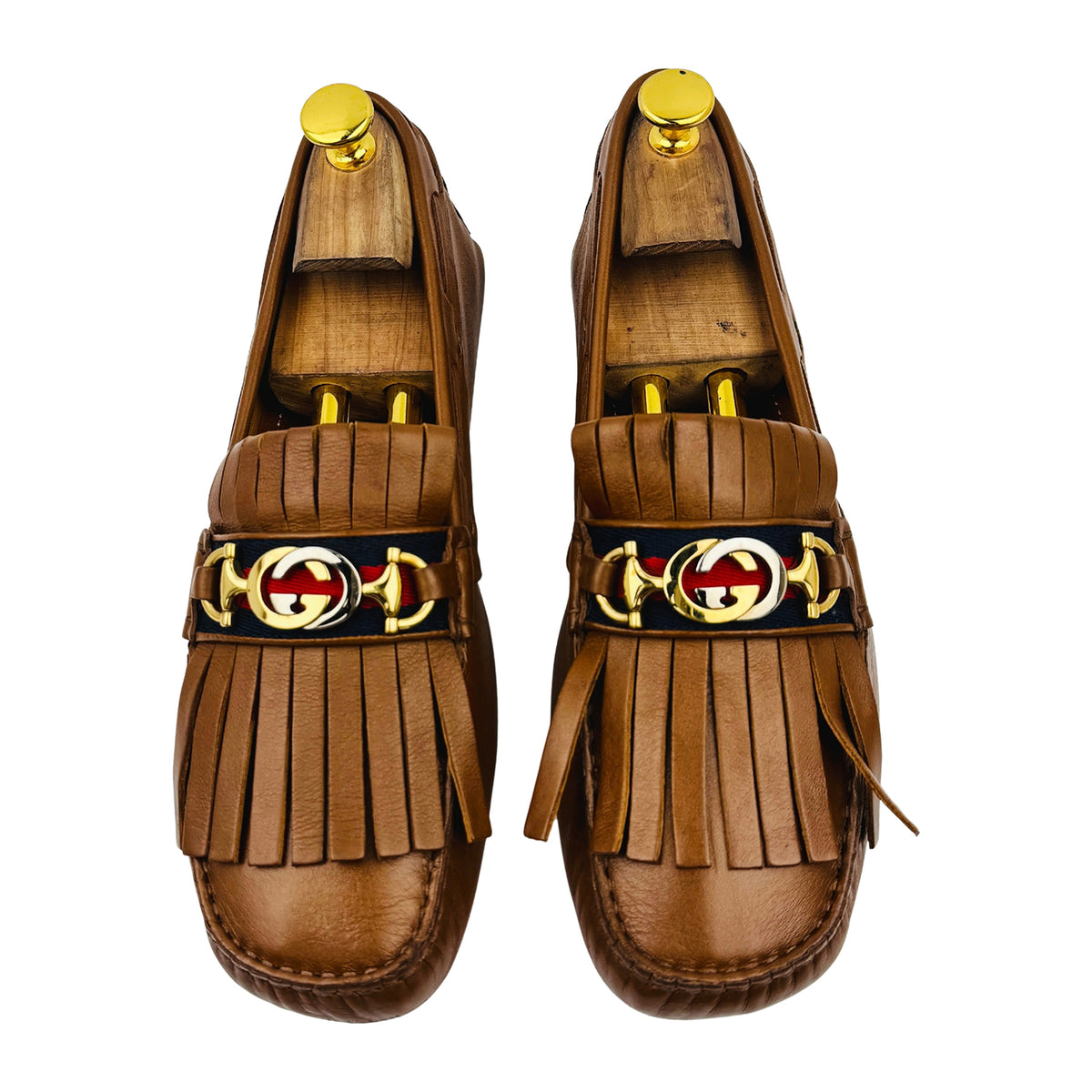 Gucci Interlocking G 'Fringe' Leather Loafers (Size 41/41.5) - 575642