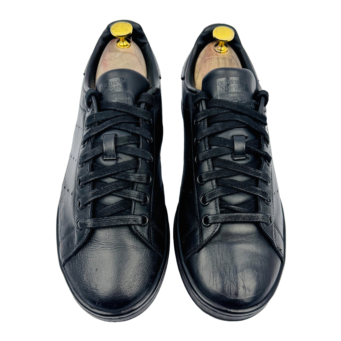 Front image of Adidas Men's Stan Smith Black Sneakers (Size 42.5) - M20327