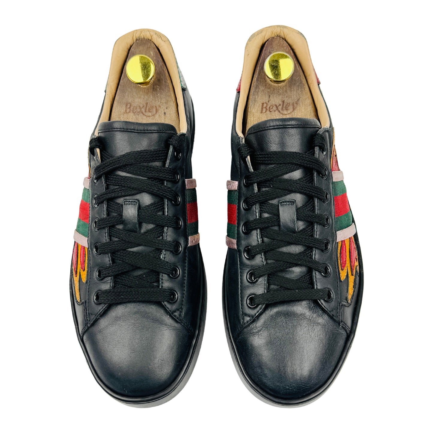 Gucci Ace Flame Black Leather Sneakers (Size 42.5) - 447024