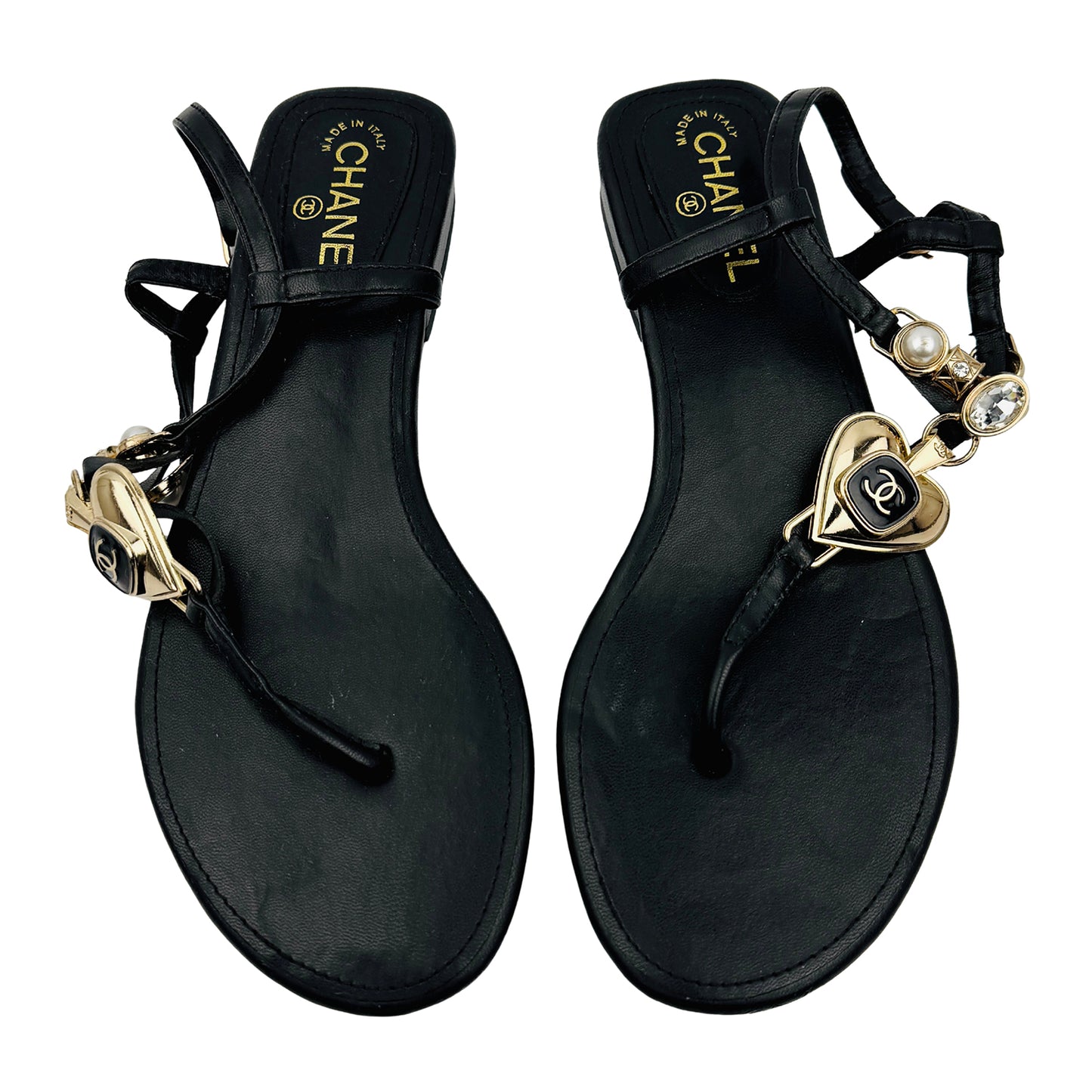 Chanel Women's 'Black Gold' Thong Sandals (Size 41)