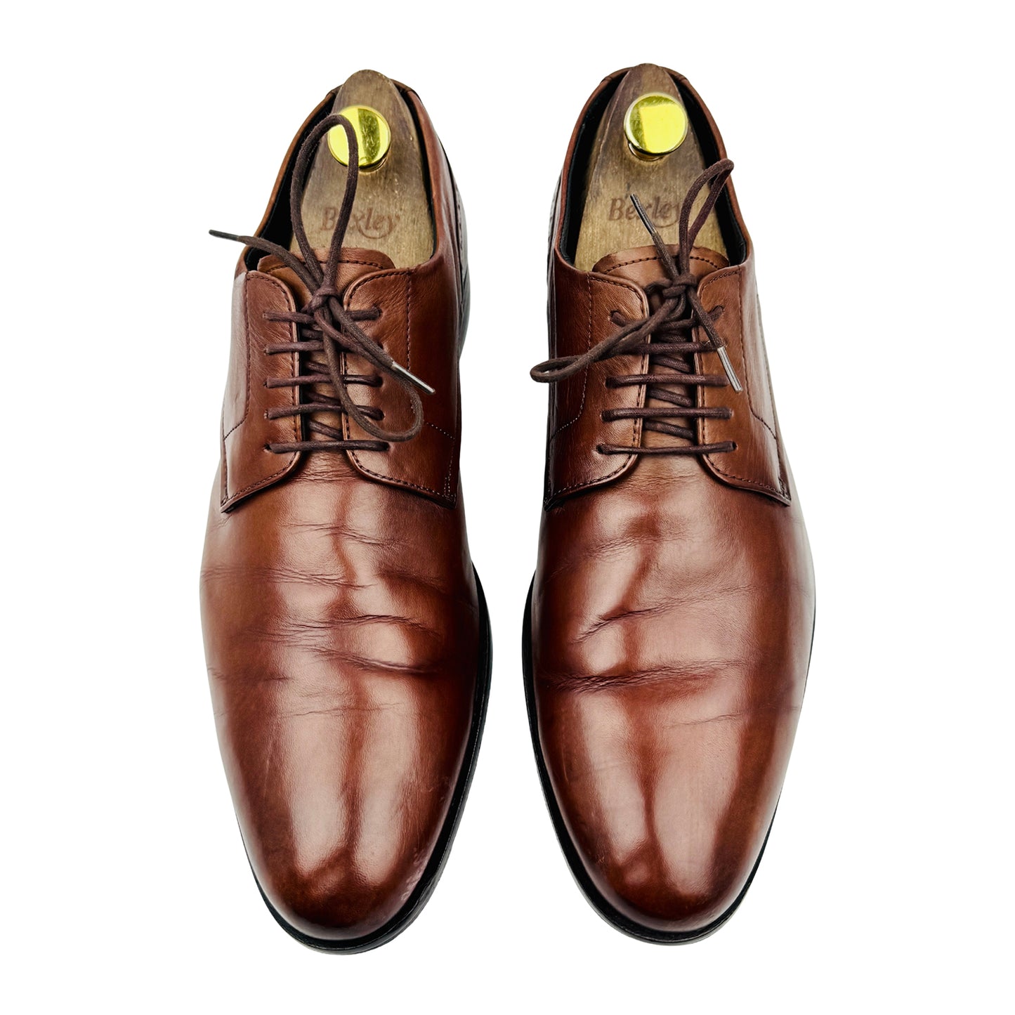 Hugo Boss Men's Brown Leather Derby Shoes (Size 44)