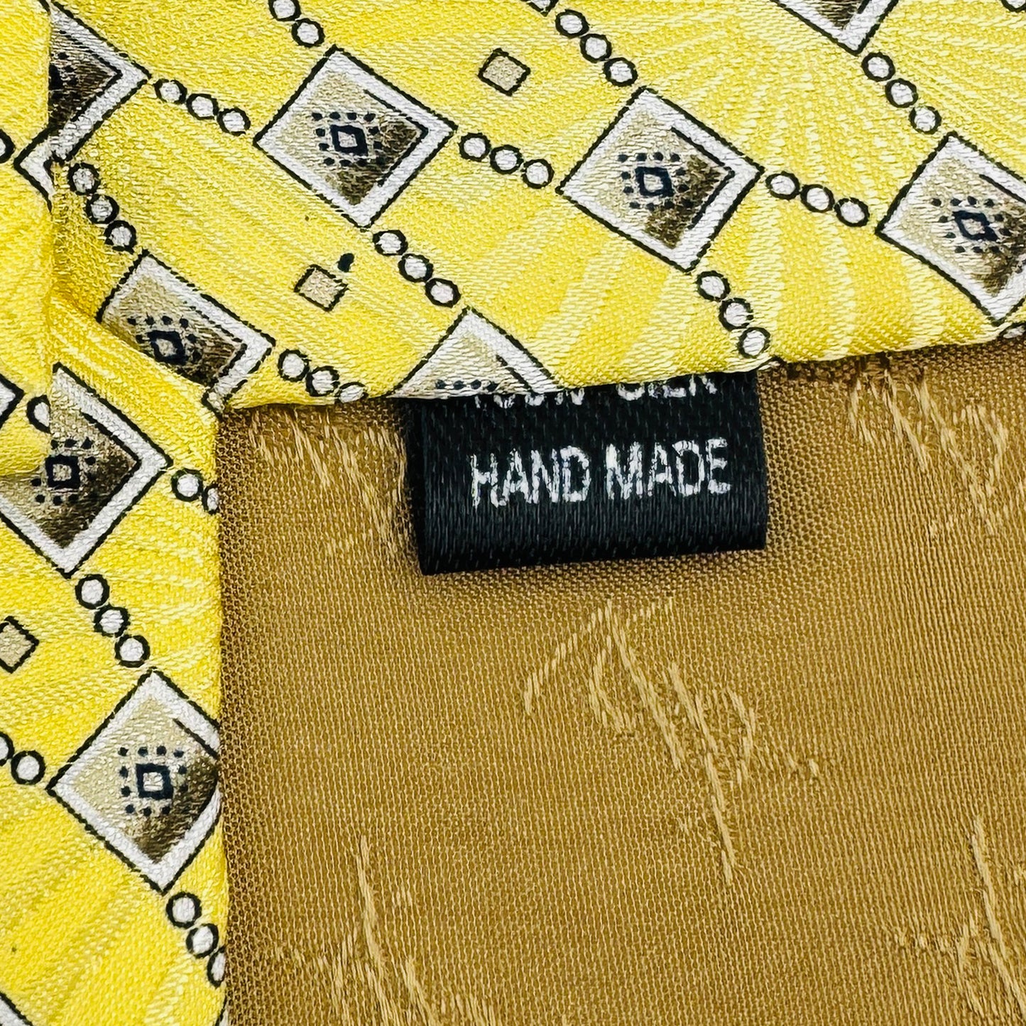 Yves Saint Laurent Yellow 'Geometric Pattern' Tie (Size Regular)