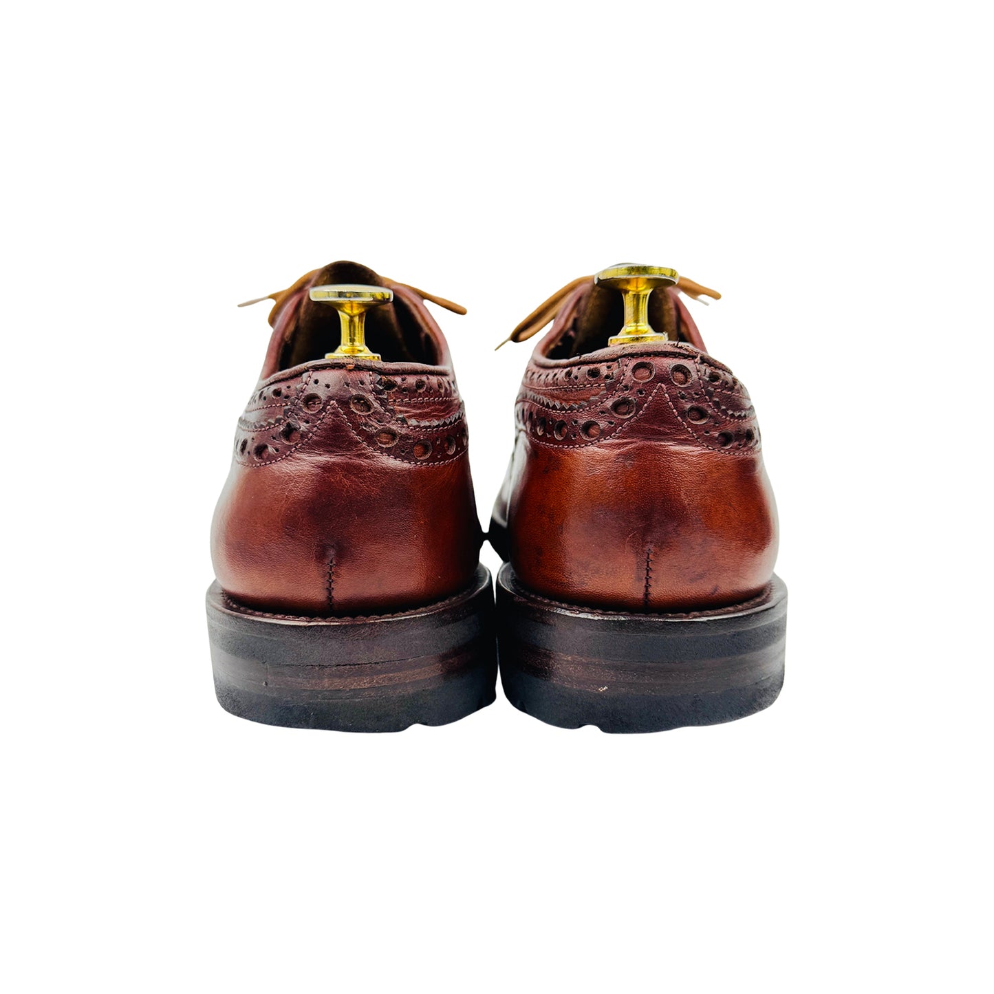 Santoni Brown Leather Wingtip Derby Brogues (Size 41.5)