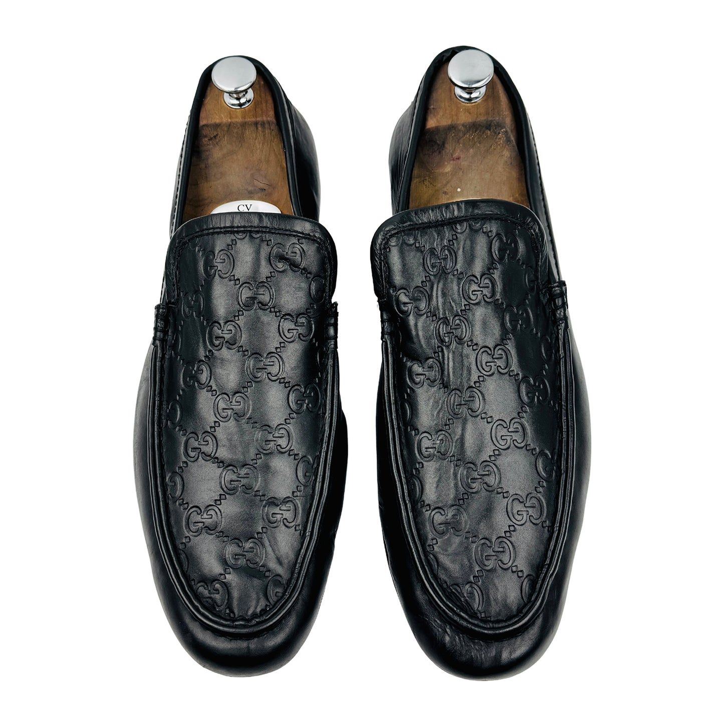 Gucci Black Guccissima Leather Driving Loafers (Size 45/45.5)