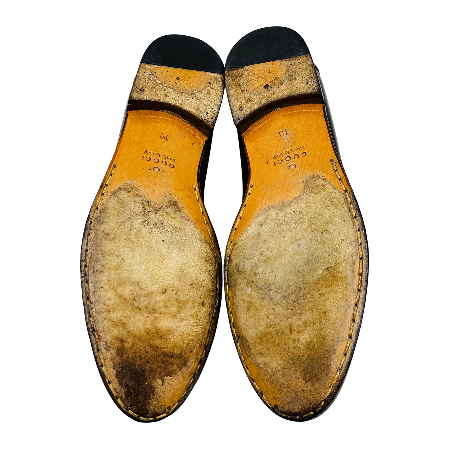 Gucci Men's Bamboo Horsebit Web Loafers (Size 44/44.5)