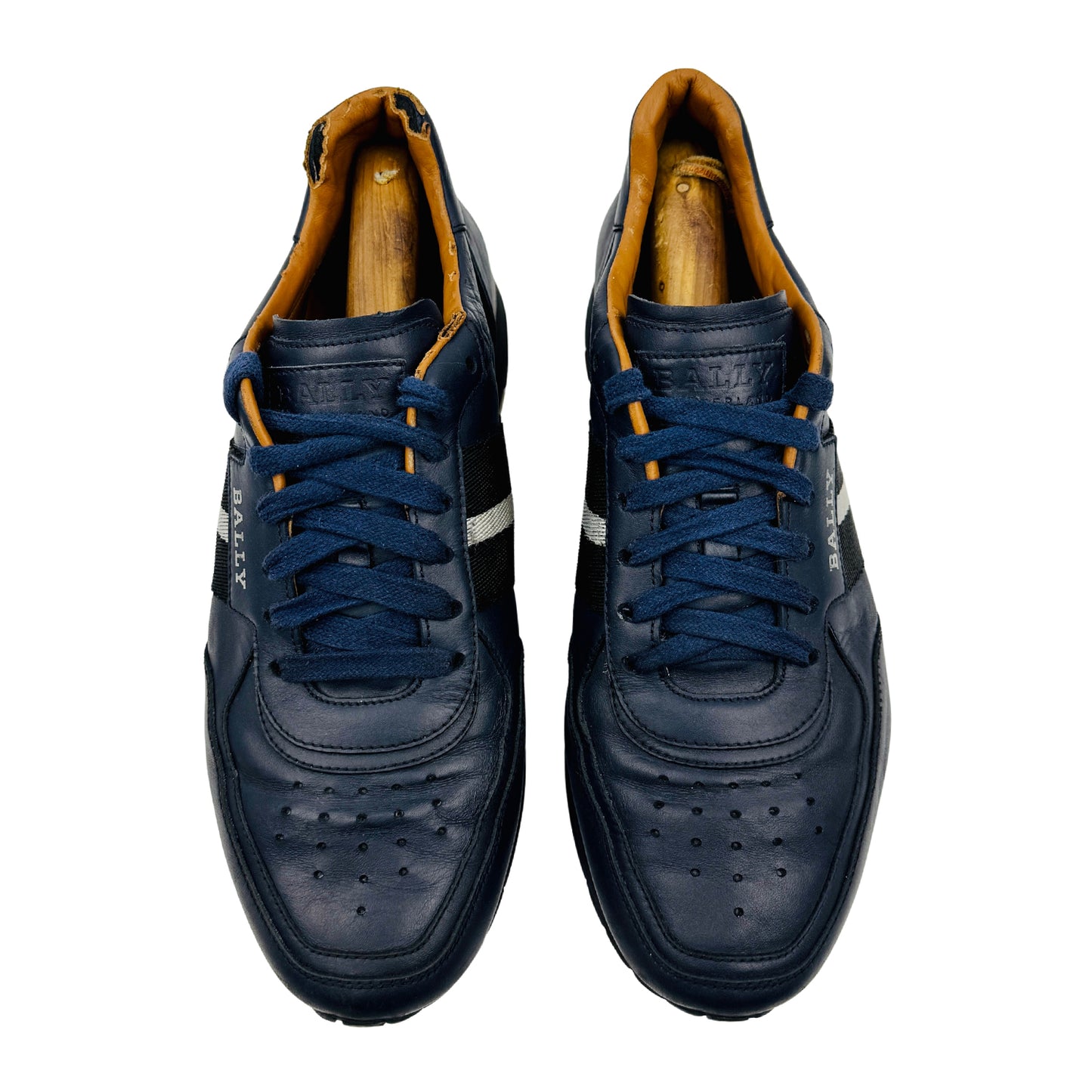Bally Men's Aston Navy Blue Leather Sneakers (Size 41/41.5)